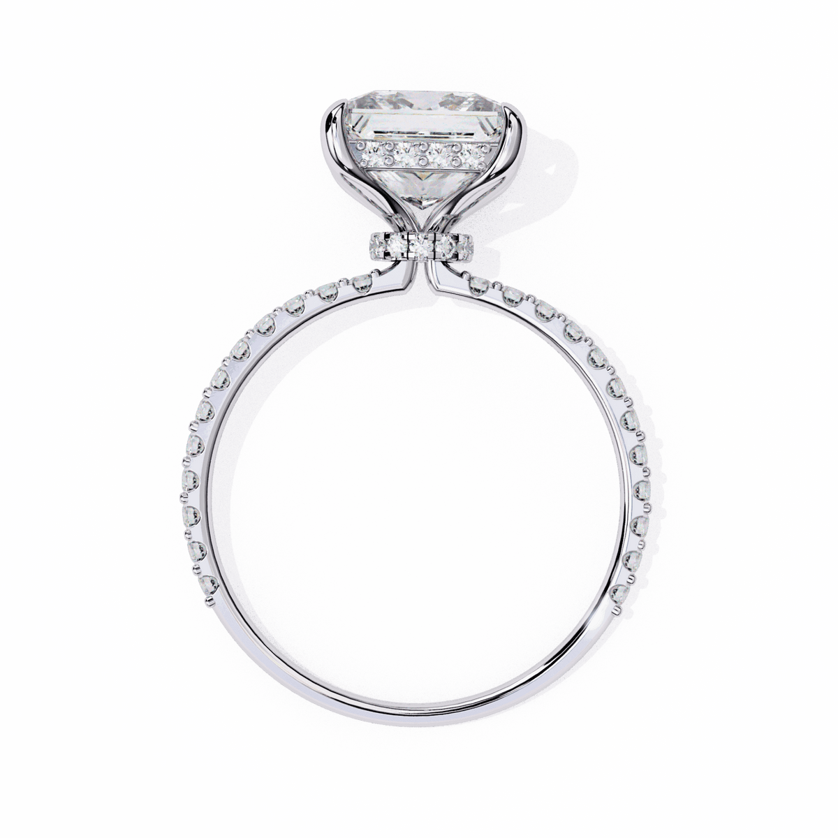 2.75 Carat Princess Hidden Halo Solitaire Ring in Moissanite | House of Estara