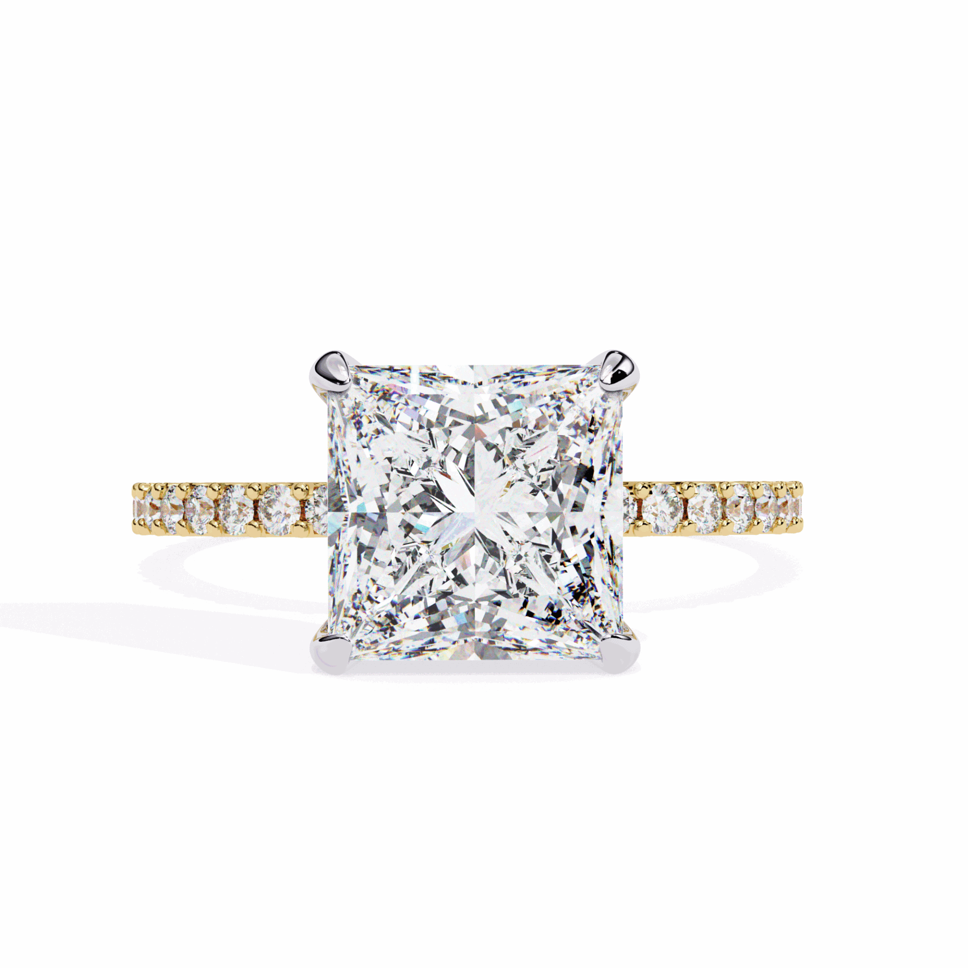 2.75 Carat Princess Hidden Halo Solitaire Ring in Moissanite | House of Estara
