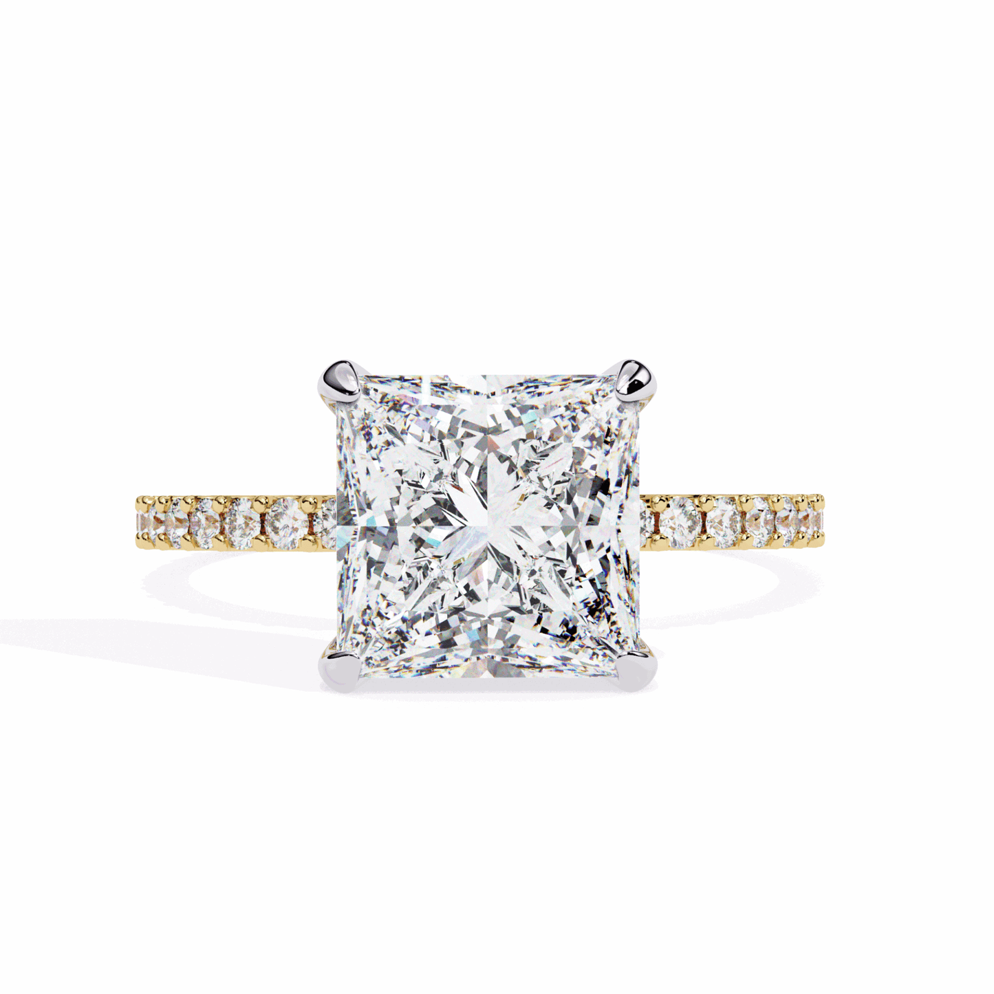 2.75 Carat Princess Hidden Halo Solitaire Ring in Moissanite | House of Estara