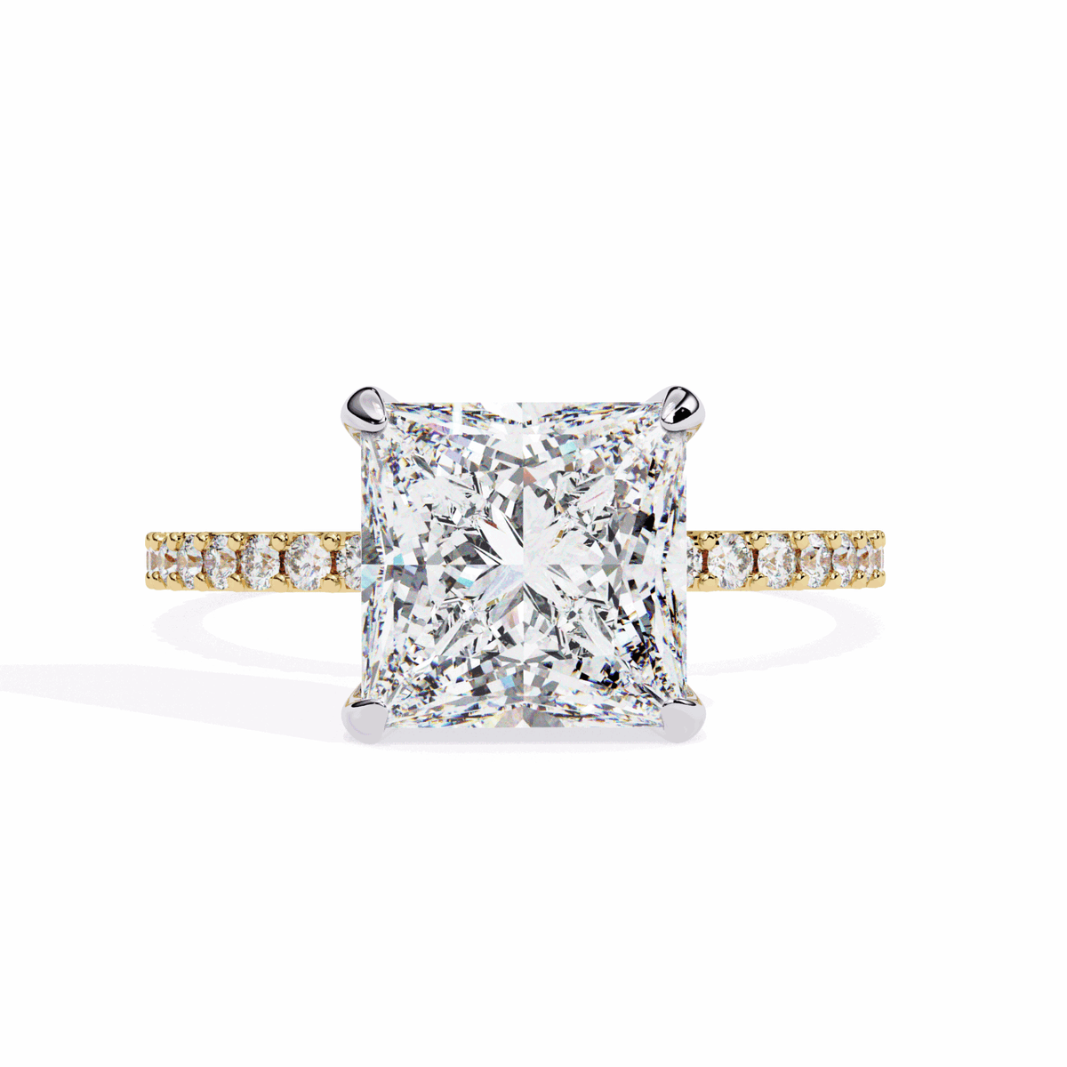 2.75 Carat Princess Hidden Halo Solitaire Ring in Moissanite | House of Estara