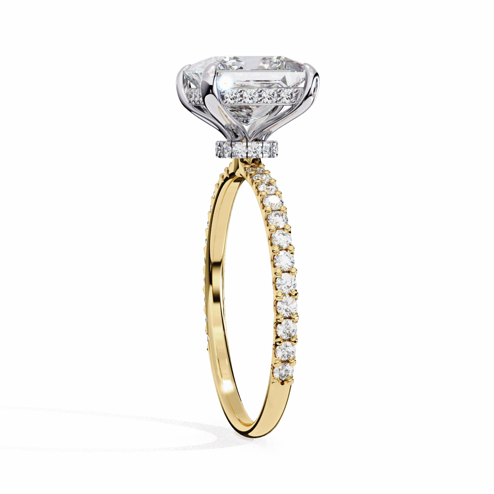 2.75 Carat Princess Hidden Halo Solitaire Ring in Moissanite | House of Estara
