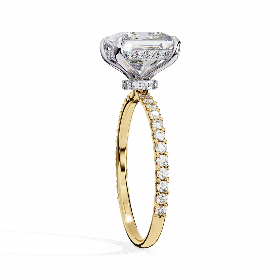 2.75 Carat Princess Hidden Halo Solitaire Ring in Moissanite | House of Estara