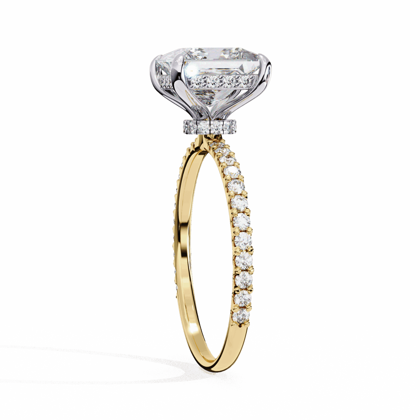 2.75 Carat Princess Hidden Halo Solitaire Ring in Moissanite | House of Estara