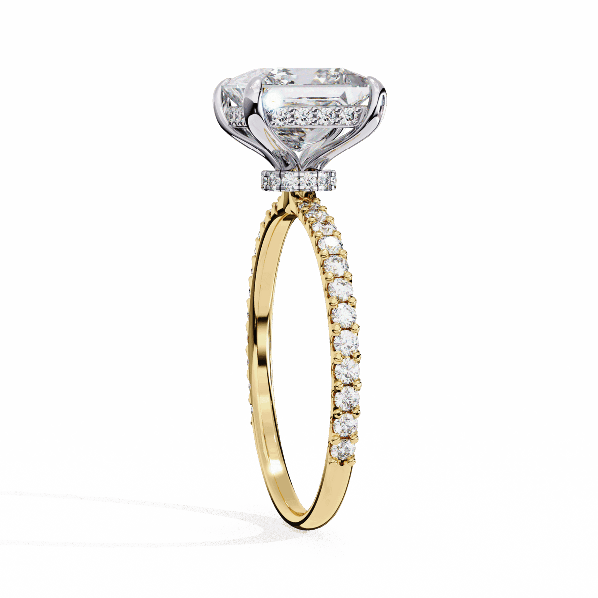 2.75 Carat Princess Hidden Halo Solitaire Ring in Moissanite | House of Estara
