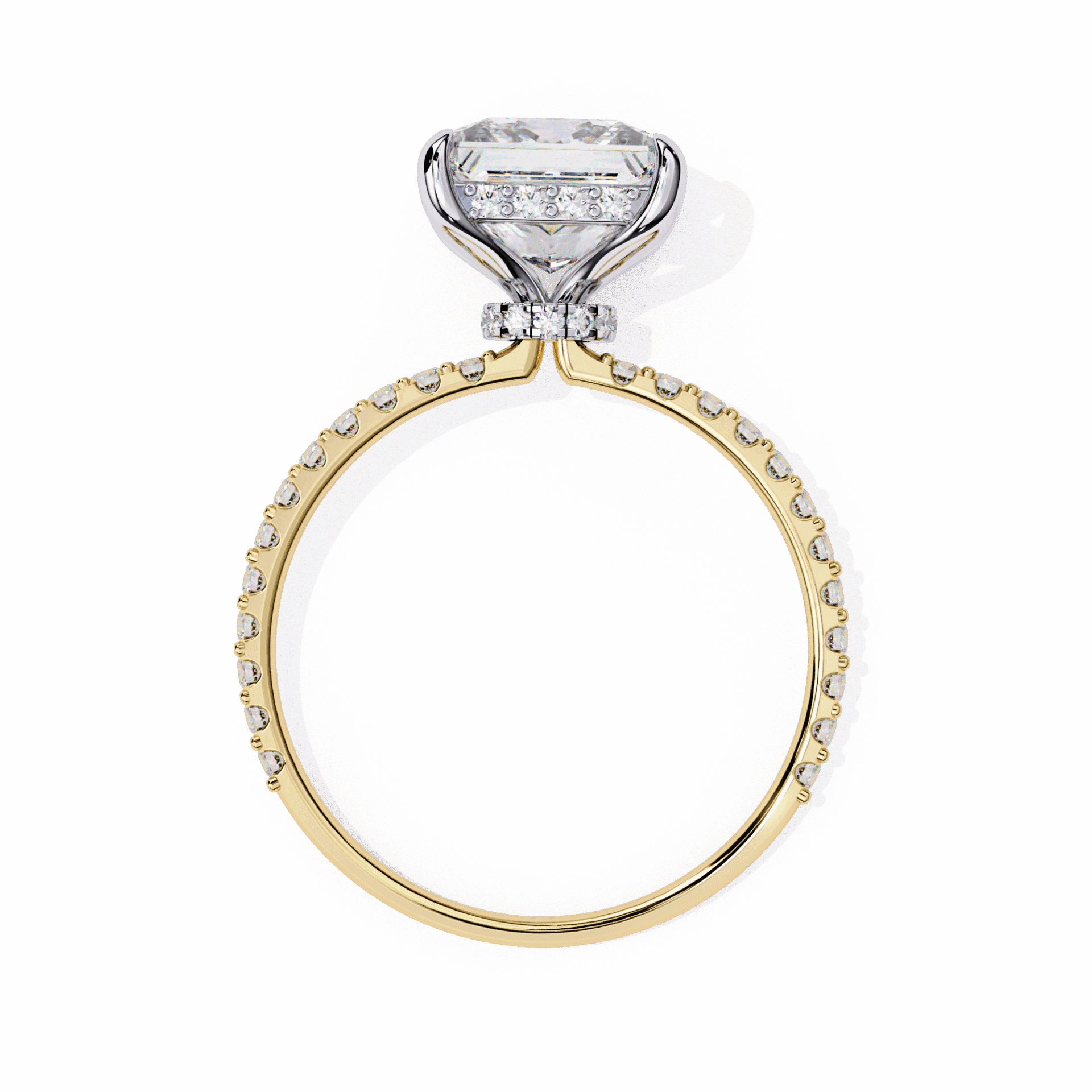 2.75 Carat Princess Hidden Halo Solitaire Ring in Moissanite | House of Estara