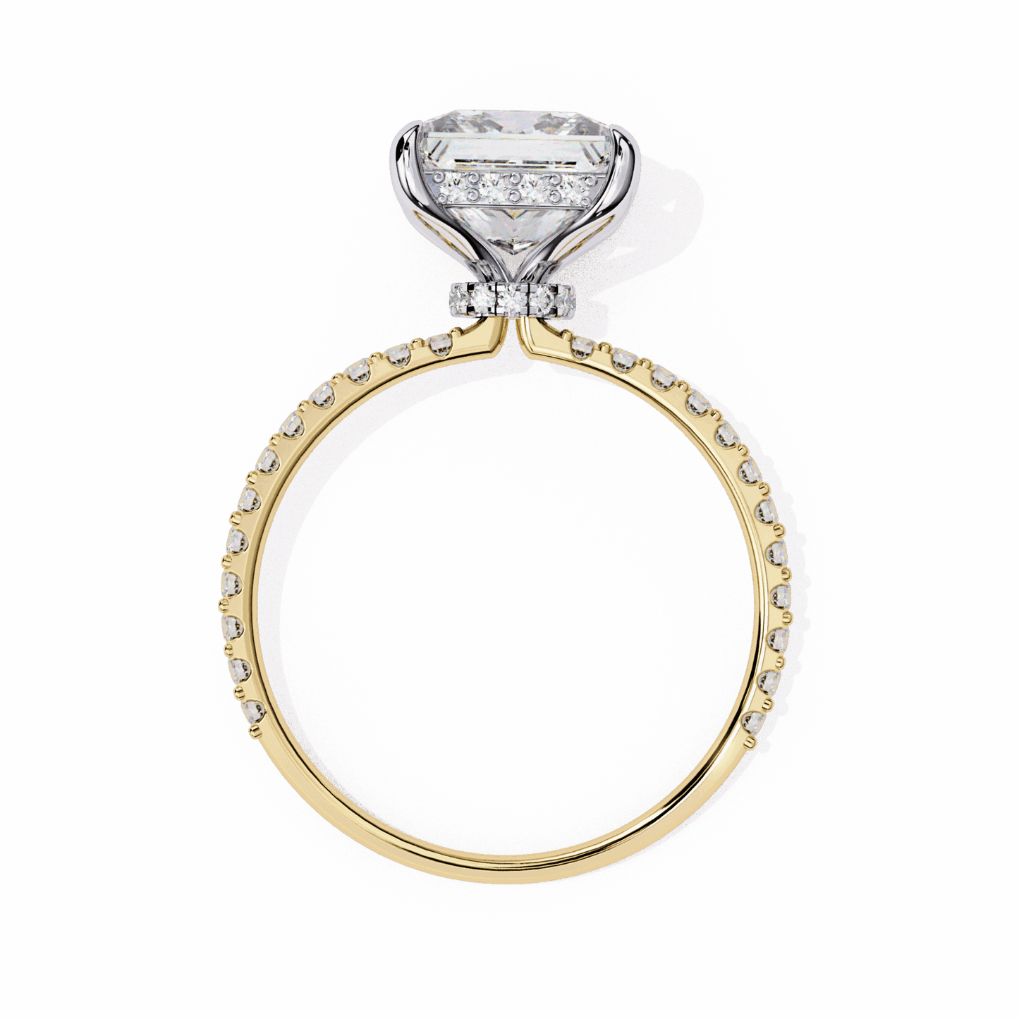 2.75 Carat Princess Hidden Halo Solitaire Ring in Moissanite | House of Estara