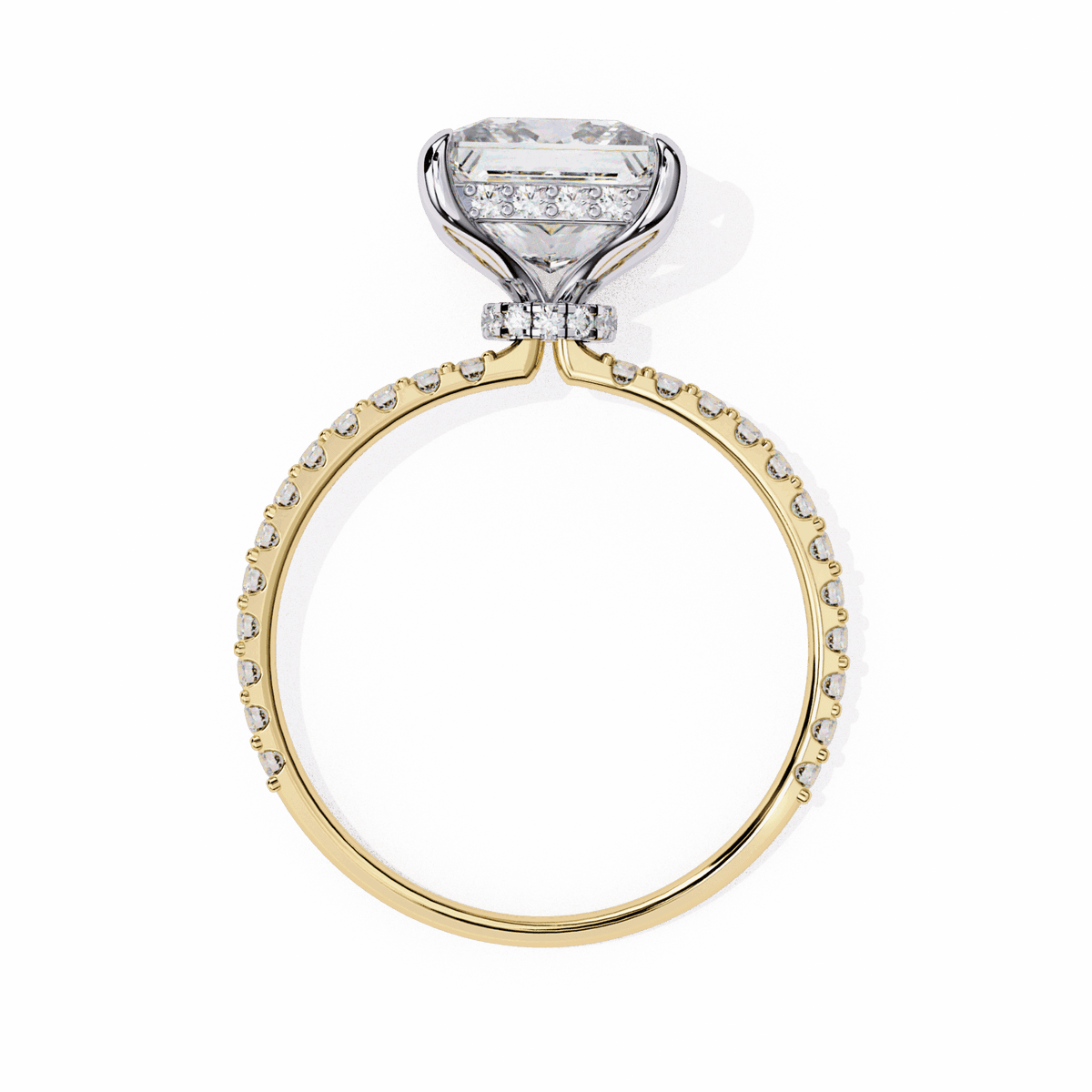 2.75 Carat Princess Hidden Halo Solitaire Ring in Moissanite | House of Estara