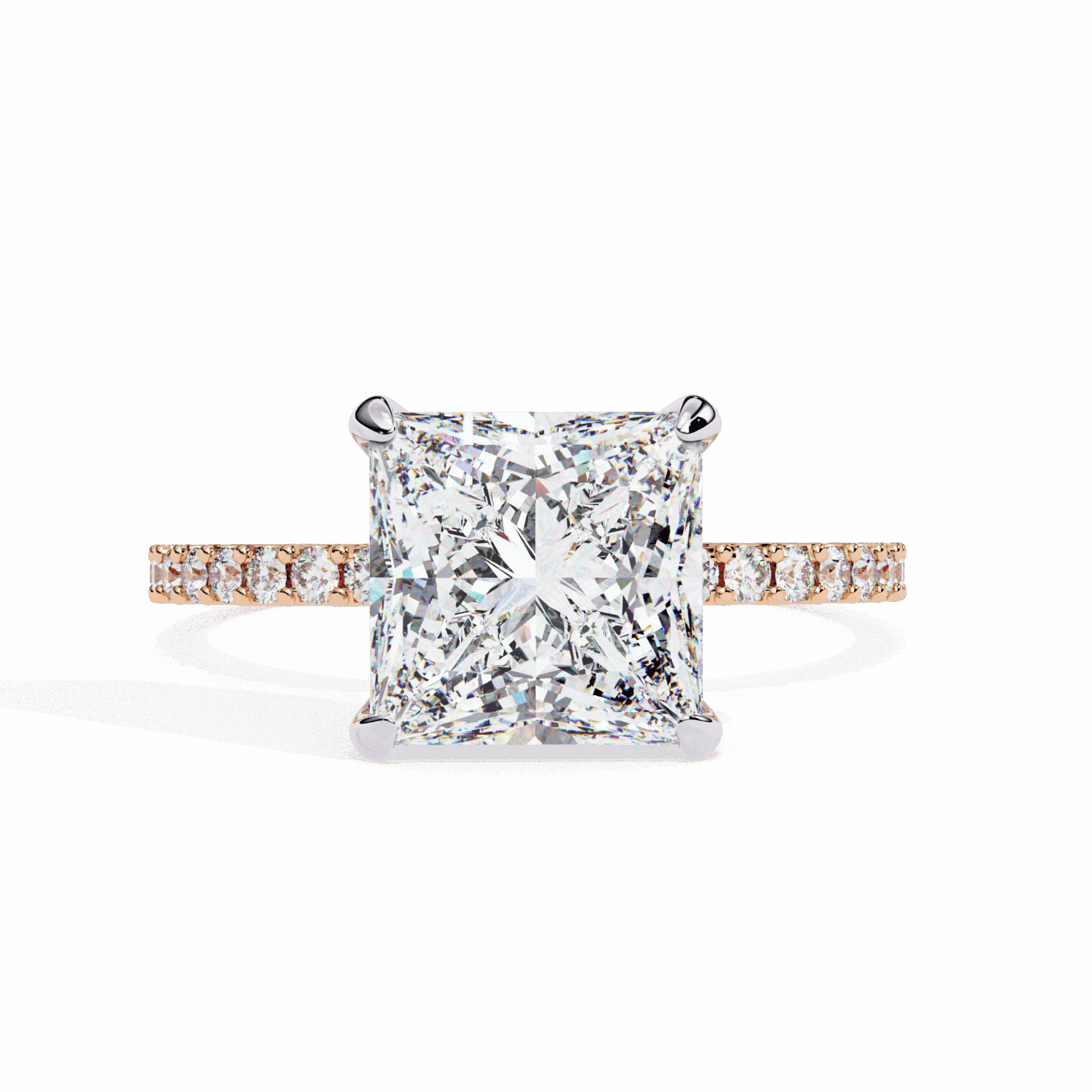 2.75 Carat Princess Hidden Halo Solitaire Ring in Moissanite | House of Estara