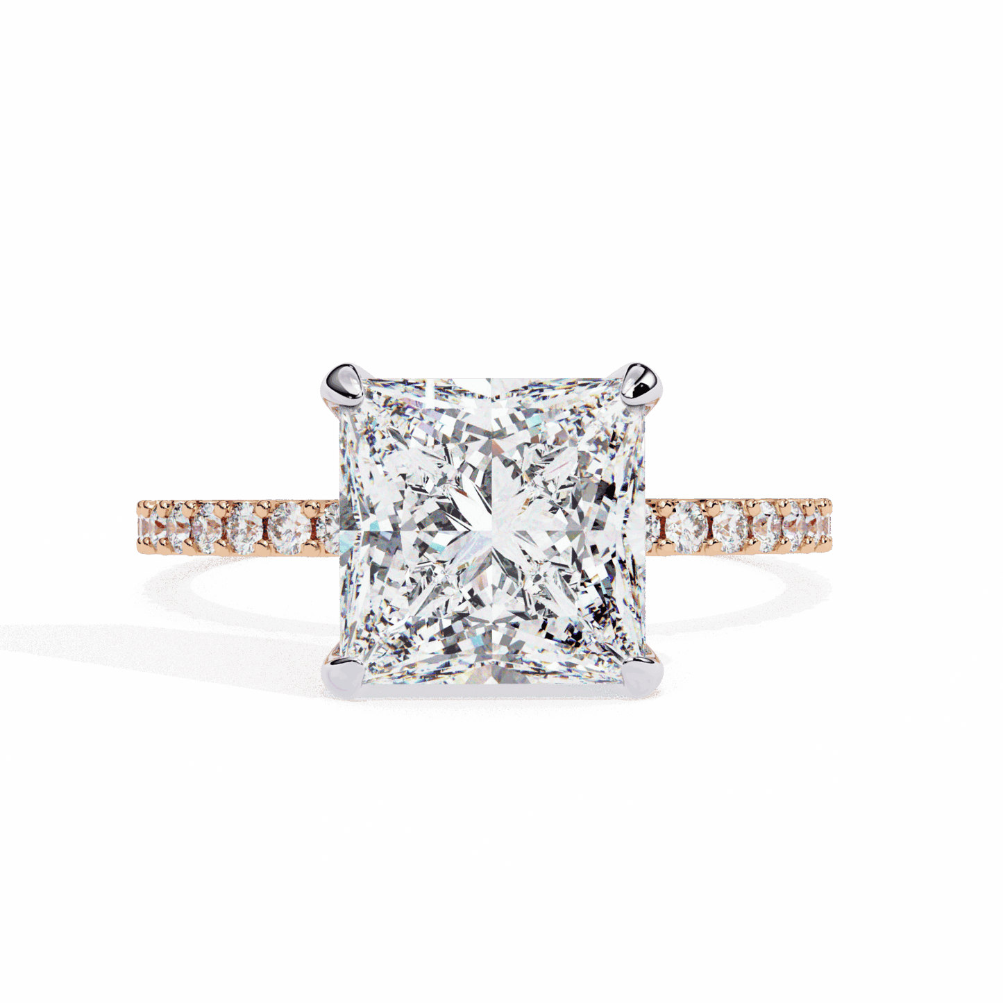 2.75 Carat Princess Hidden Halo Solitaire Ring in Moissanite | House of Estara