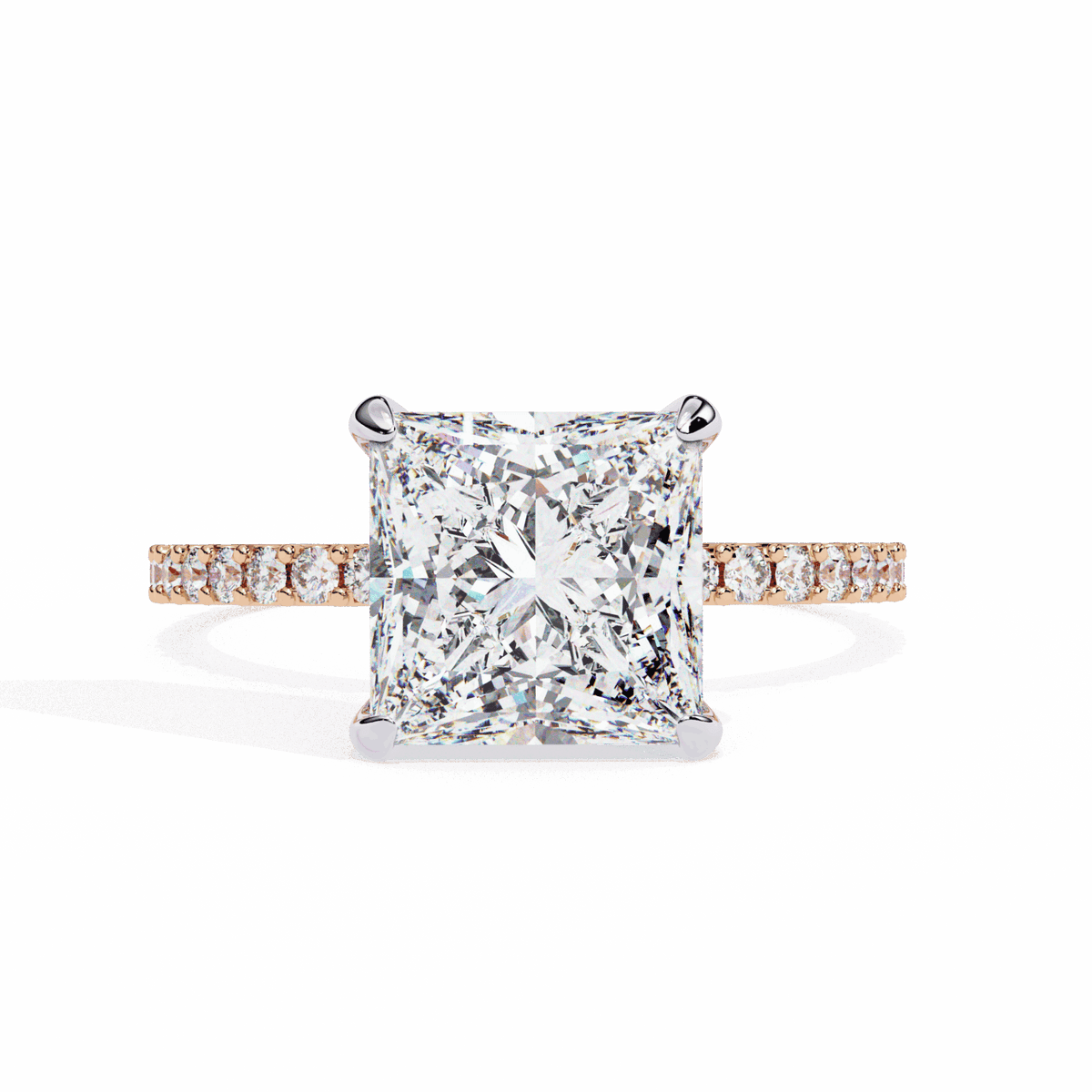 2.75 Carat Princess Hidden Halo Solitaire Ring in Moissanite | House of Estara