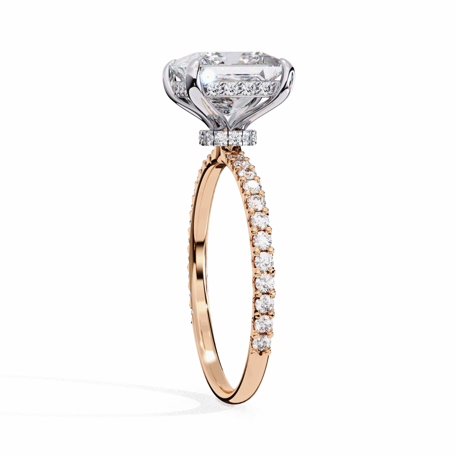2.75 Carat Princess Hidden Halo Solitaire Ring in Moissanite | House of Estara