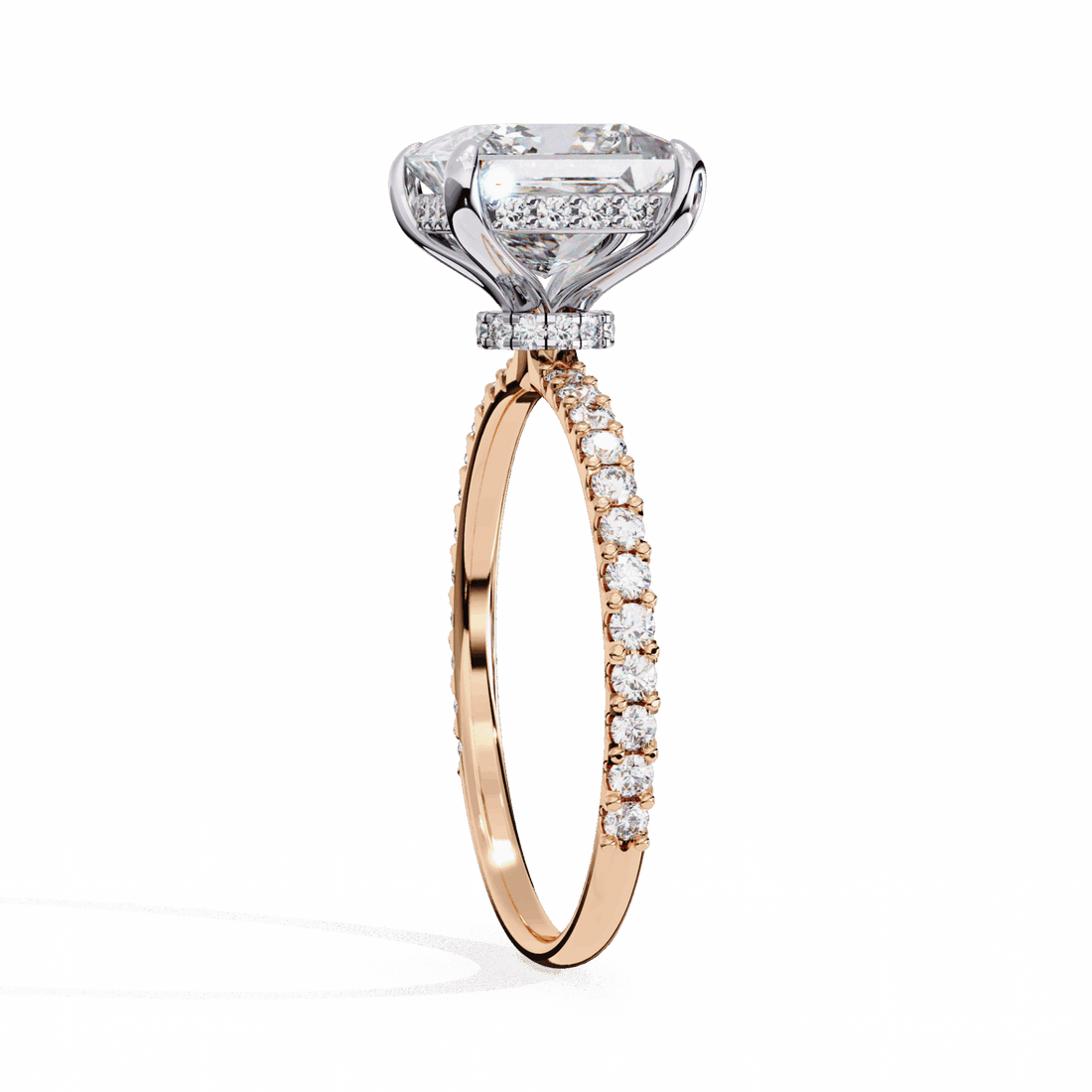 2.75 Carat Princess Hidden Halo Solitaire Ring in Moissanite | House of Estara