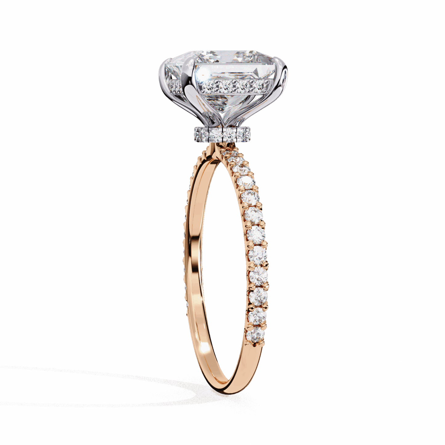 2.75 Carat Princess Hidden Halo Solitaire Ring in Moissanite | House of Estara