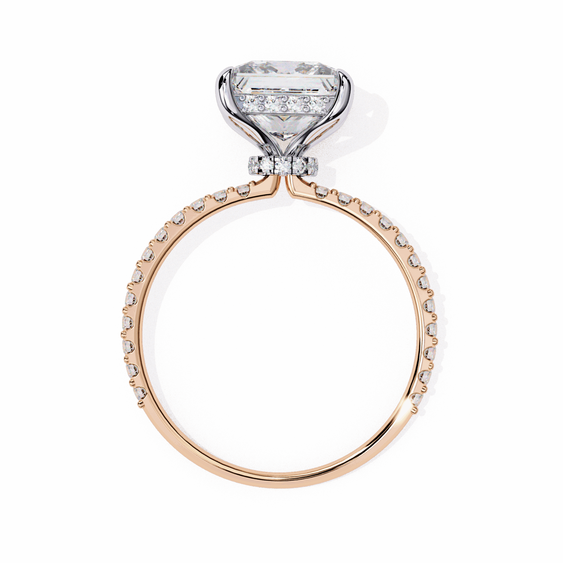 2.75 Carat Princess Hidden Halo Solitaire Ring in Moissanite | House of Estara