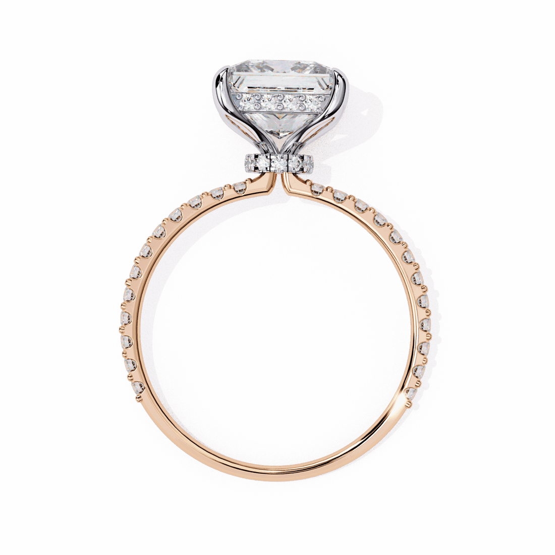2.75 Carat Princess Hidden Halo Solitaire Ring in Moissanite | House of Estara