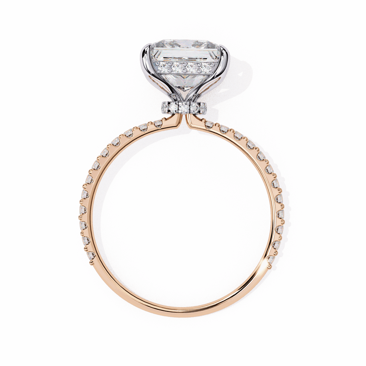 2.75 Carat Princess Hidden Halo Solitaire Ring in Moissanite | House of Estara