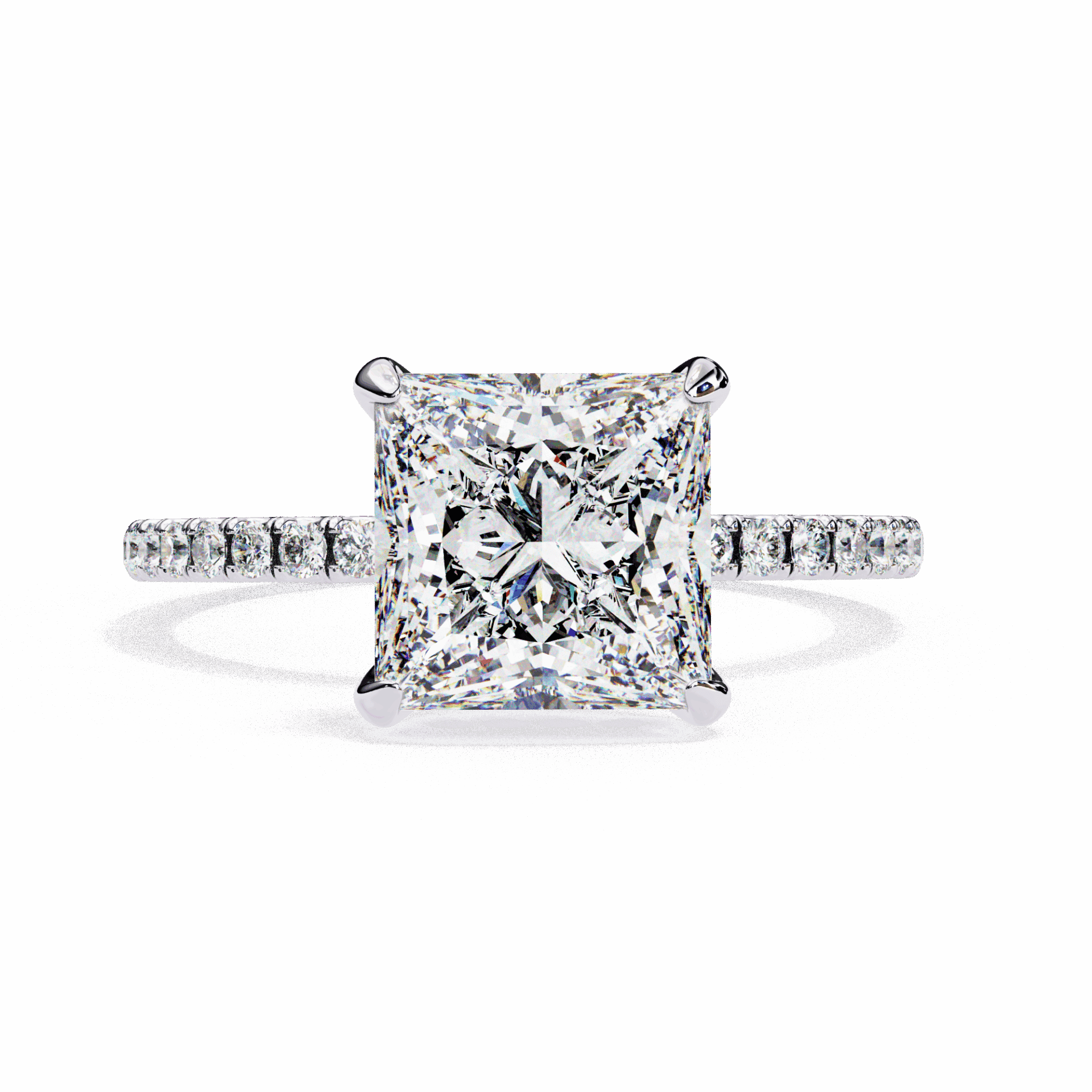 2.5 Carat Princess Forevermore Solitaire Ring in Moissanite | House of Estara