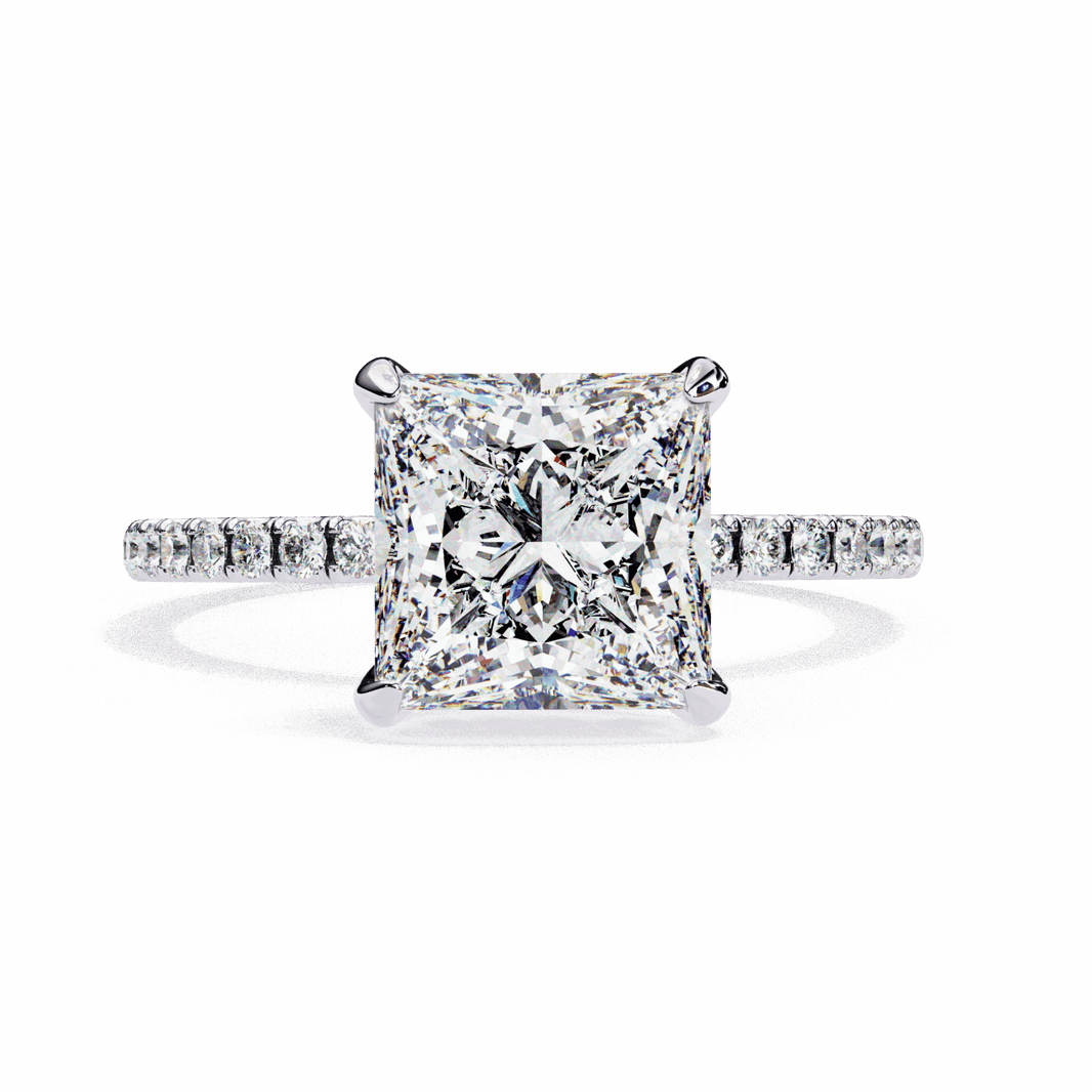 2.5 Carat Princess Forevermore Solitaire Ring in Moissanite | House of Estara