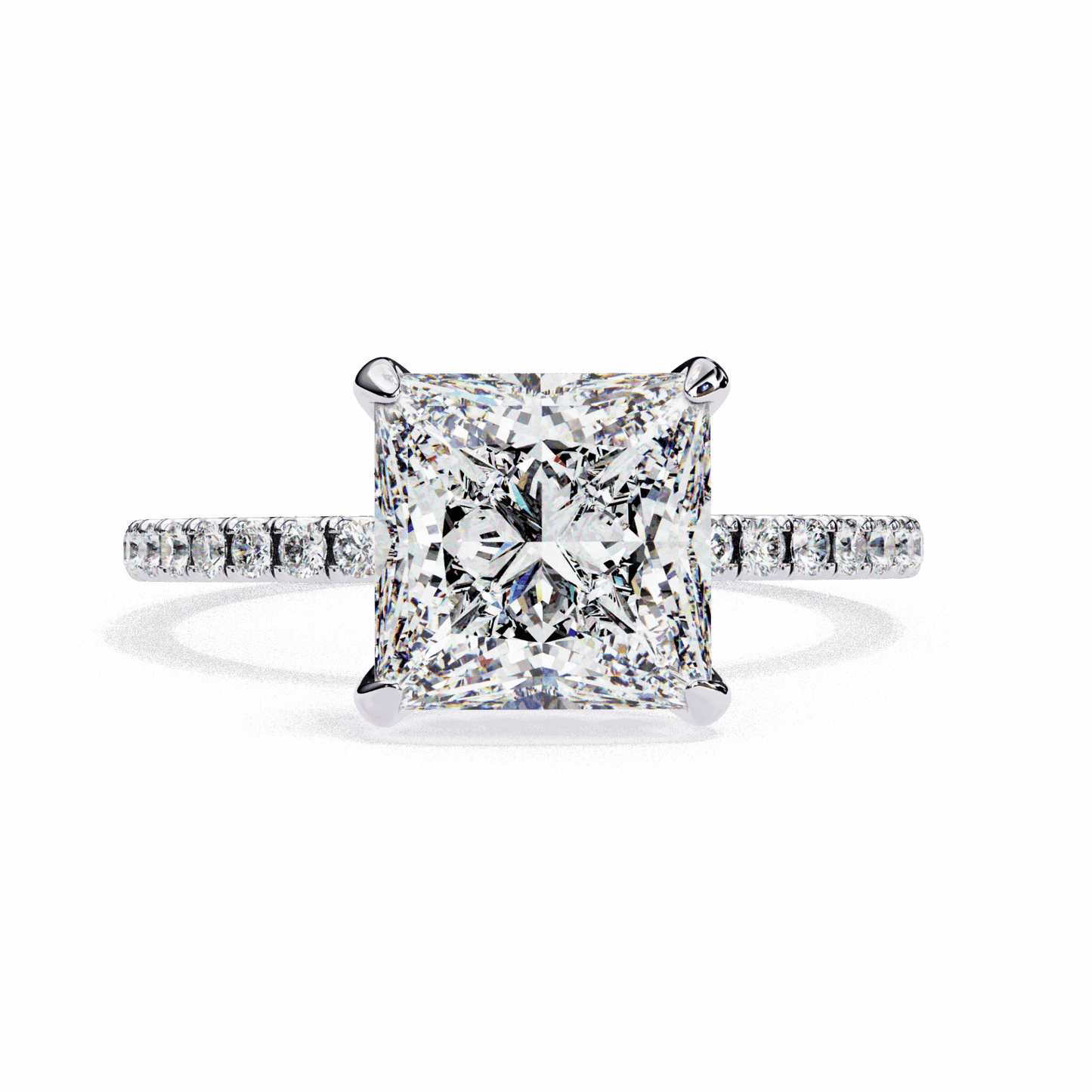 2.5 Carat Princess Forevermore Solitaire Ring in Moissanite | House of Estara