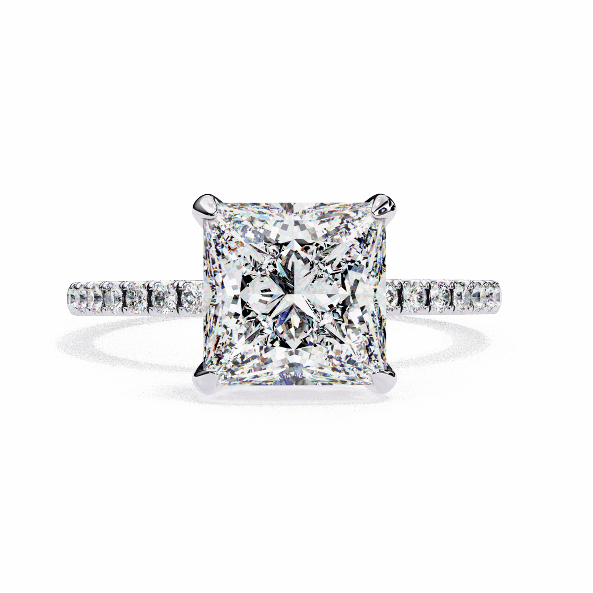 2.5 Carat Princess Forevermore Solitaire Ring in Moissanite | House of Estara