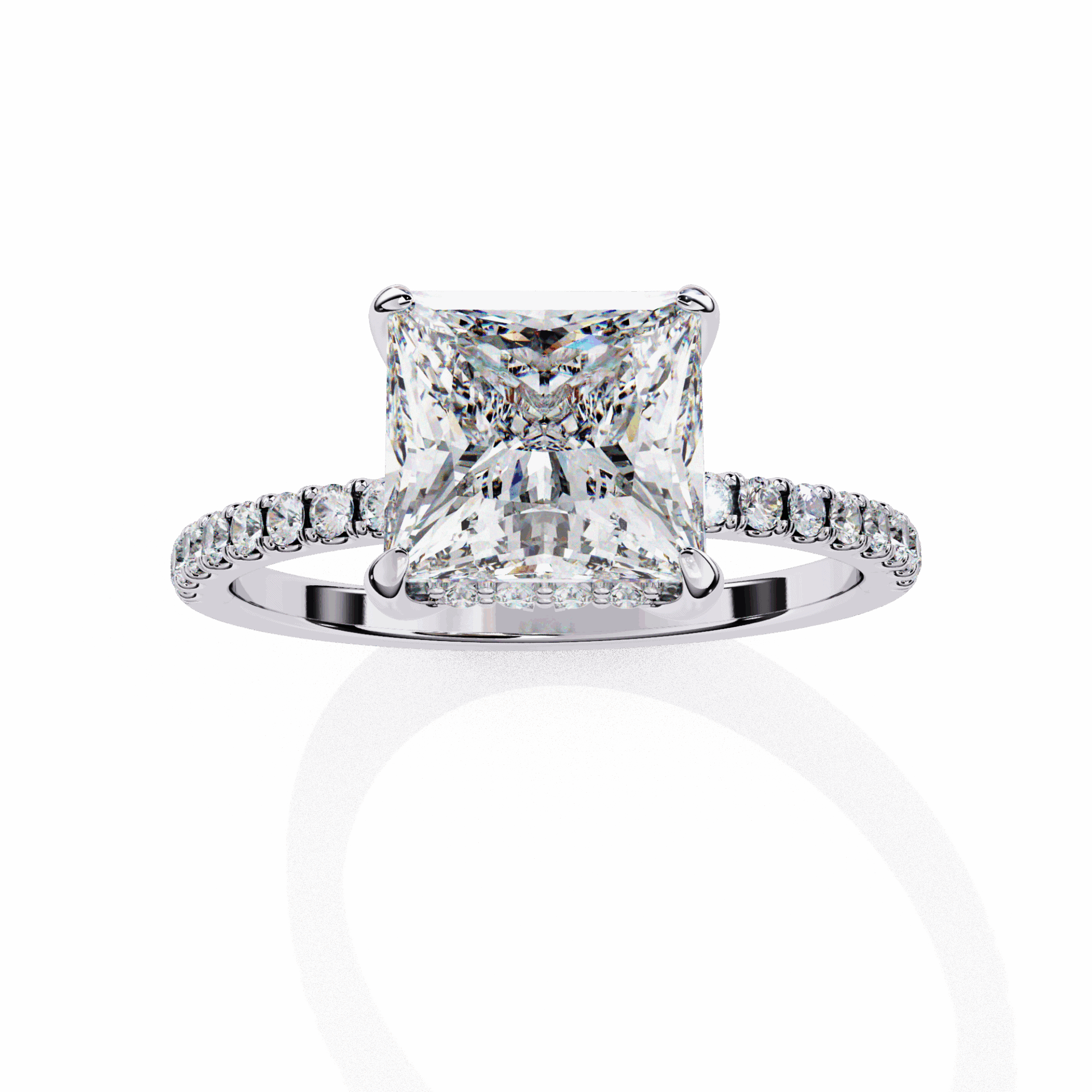 2.5 Carat Princess Forevermore Solitaire Ring in Moissanite | House of Estara