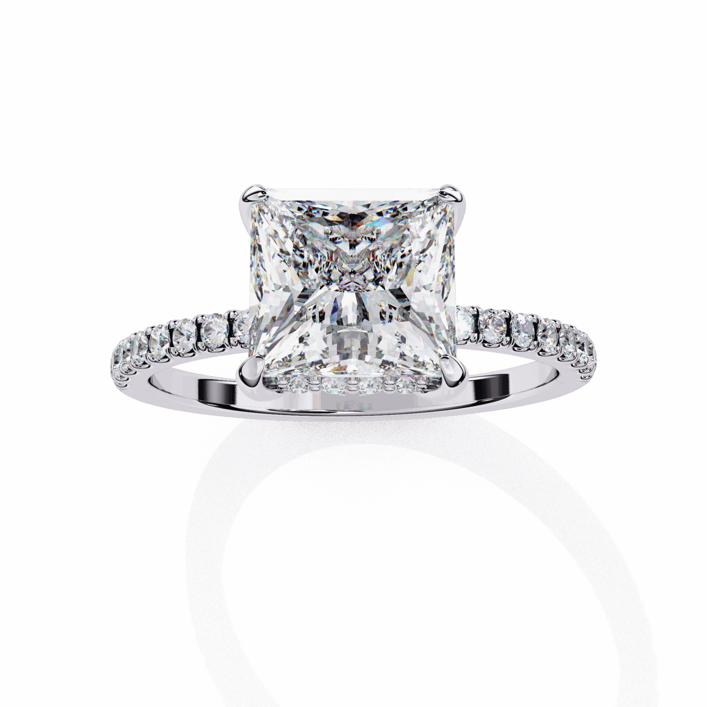 2.5 Carat Princess Forevermore Solitaire Ring in Moissanite | House of Estara