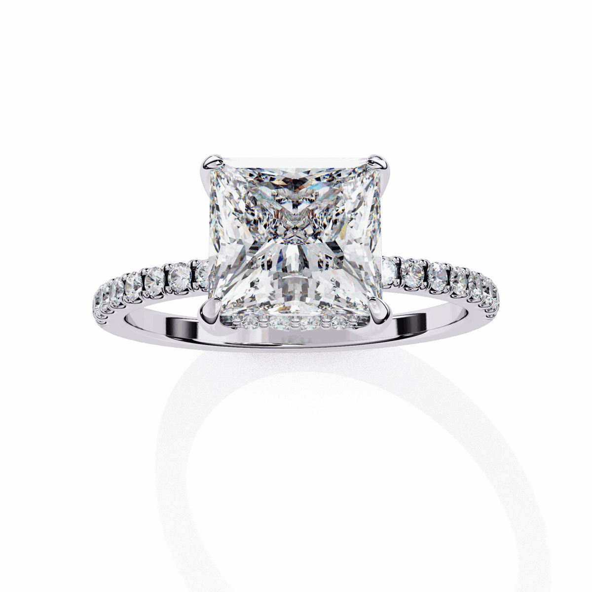 2.5 Carat Princess Forevermore Solitaire Ring in Moissanite | House of Estara