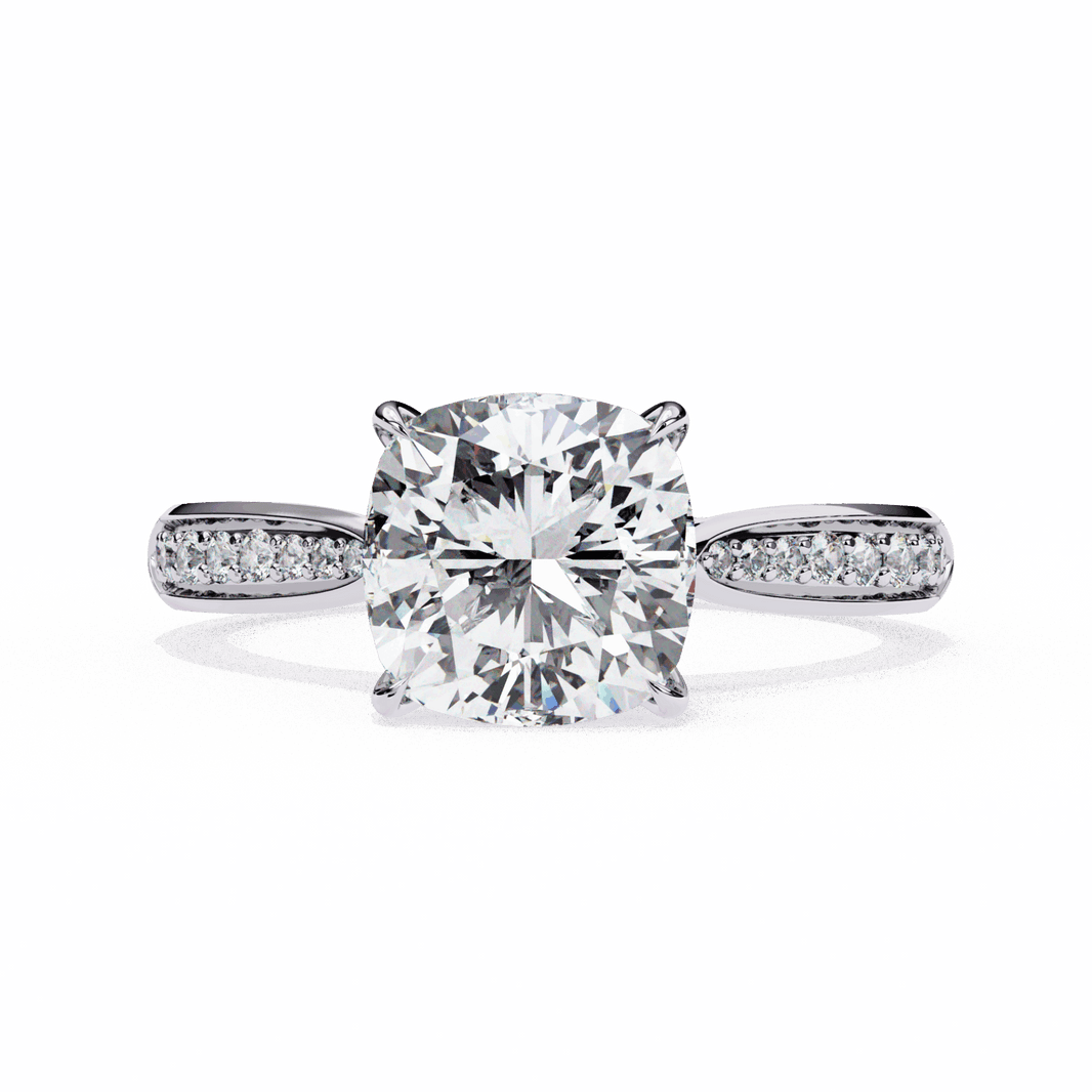 2 Carat Cushion True Love Solitaire Ring in Moissanite | House of Estara