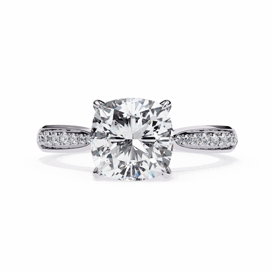 2 Carat Cushion True Love Solitaire Ring in Moissanite | House of Estara