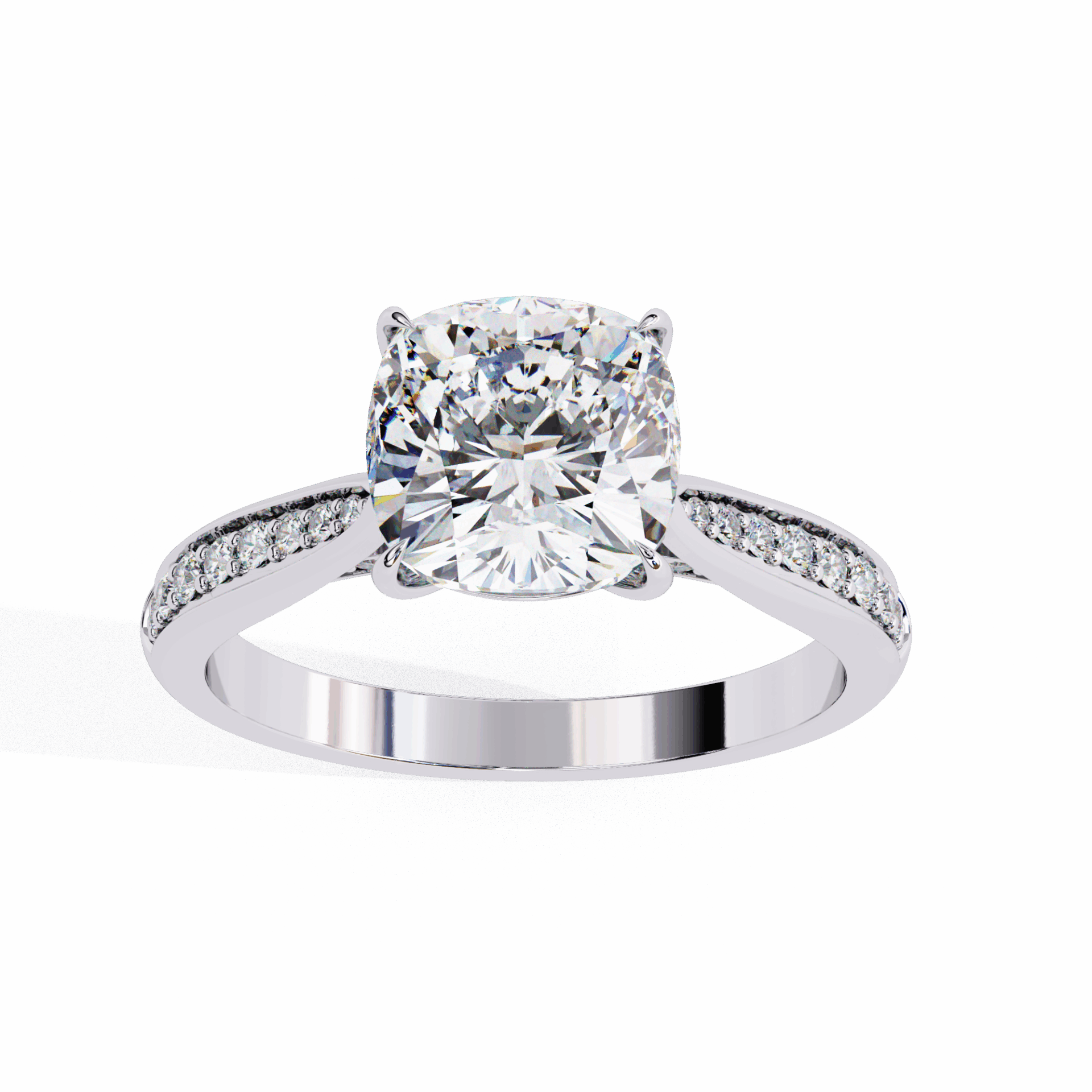 2 Carat Cushion True Love Solitaire Ring in Moissanite | House of Estara
