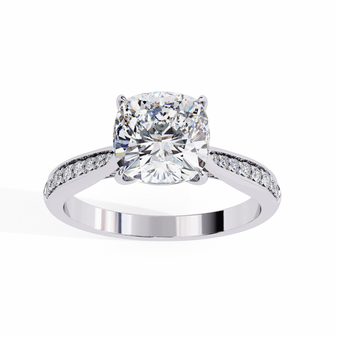 2 Carat Cushion True Love Solitaire Ring in Moissanite | House of Estara
