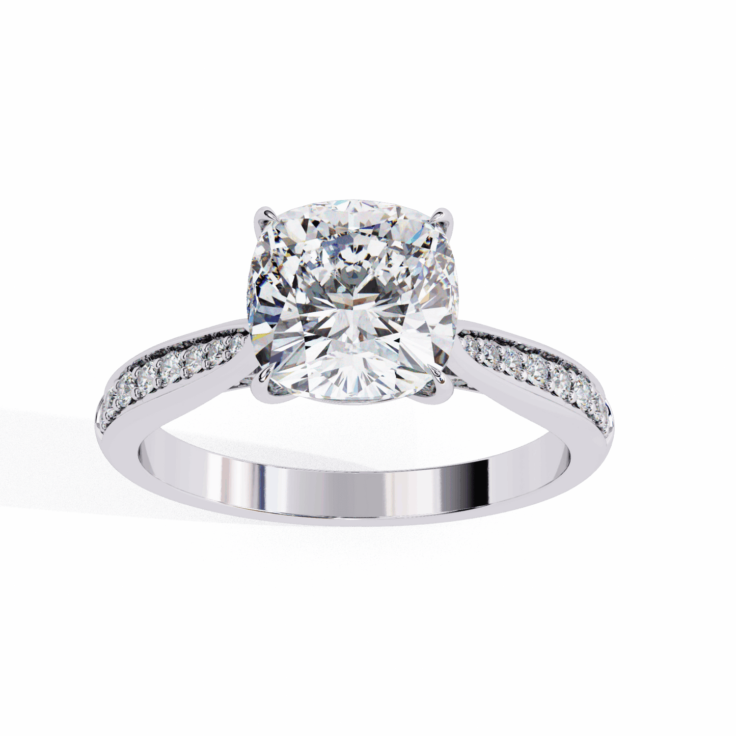 2 Carat Cushion True Love Solitaire Ring in Moissanite | House of Estara