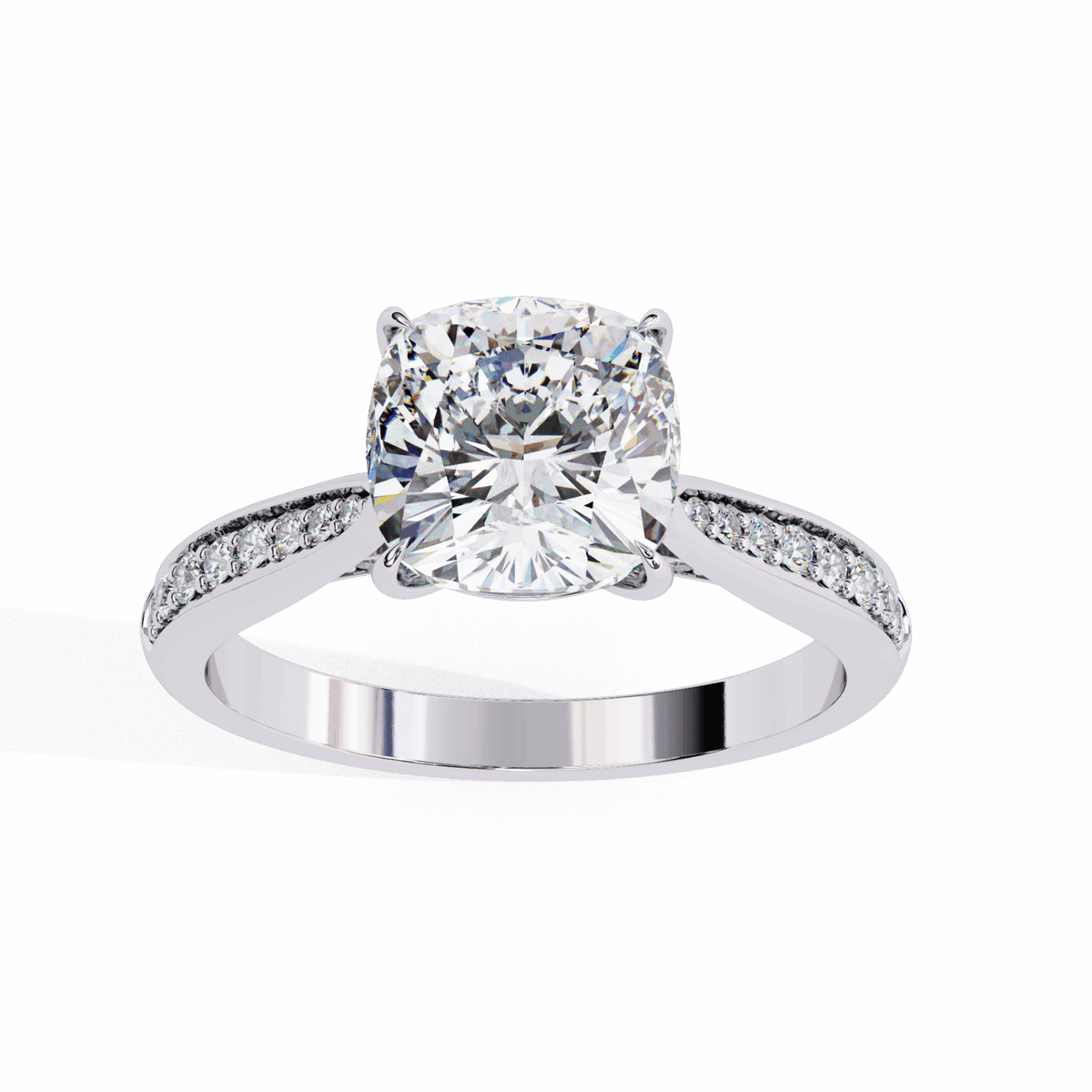 2 Carat Cushion True Love Solitaire Ring in Moissanite | House of Estara
