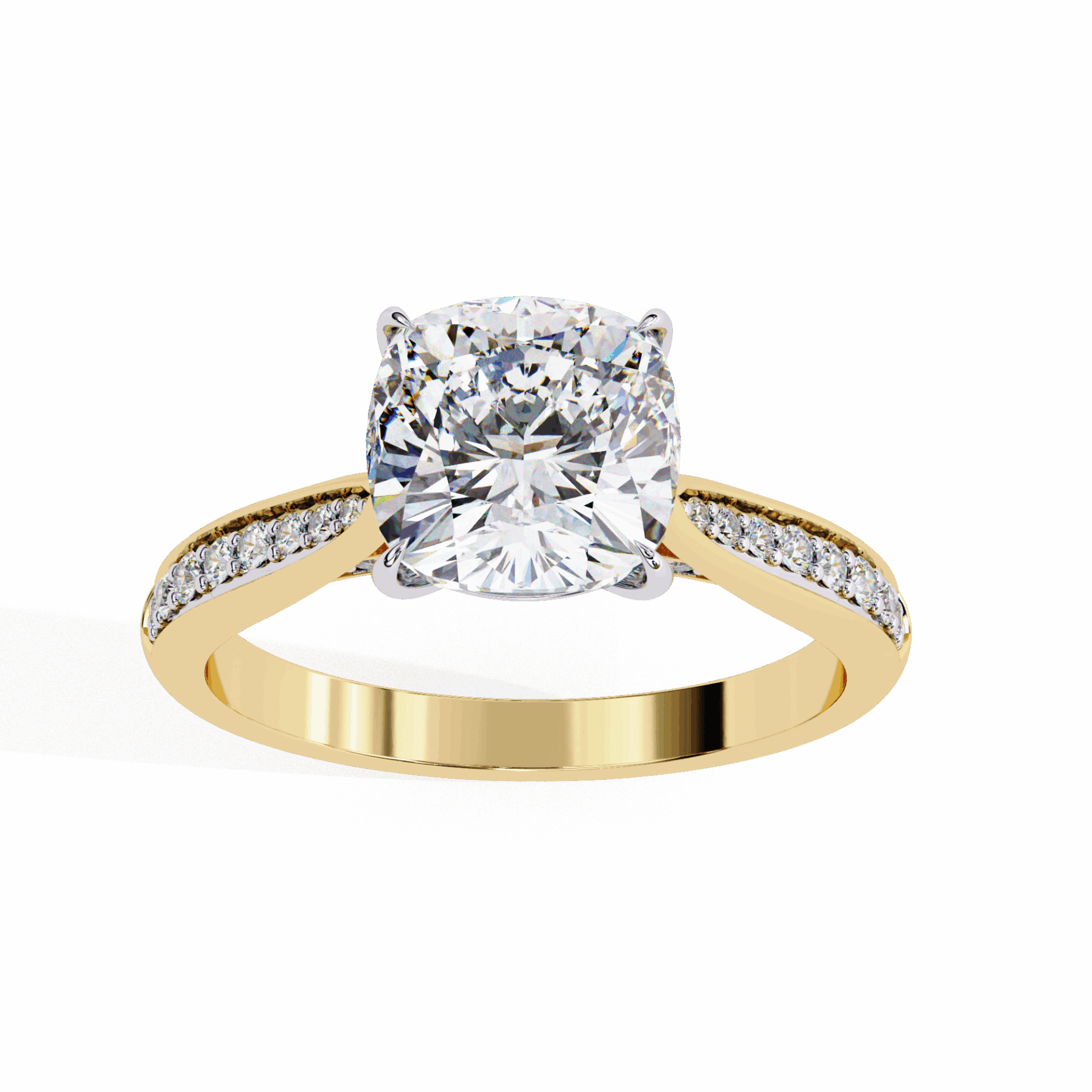 2 Carat Cushion True Love Solitaire Ring in Moissanite | House of Estara