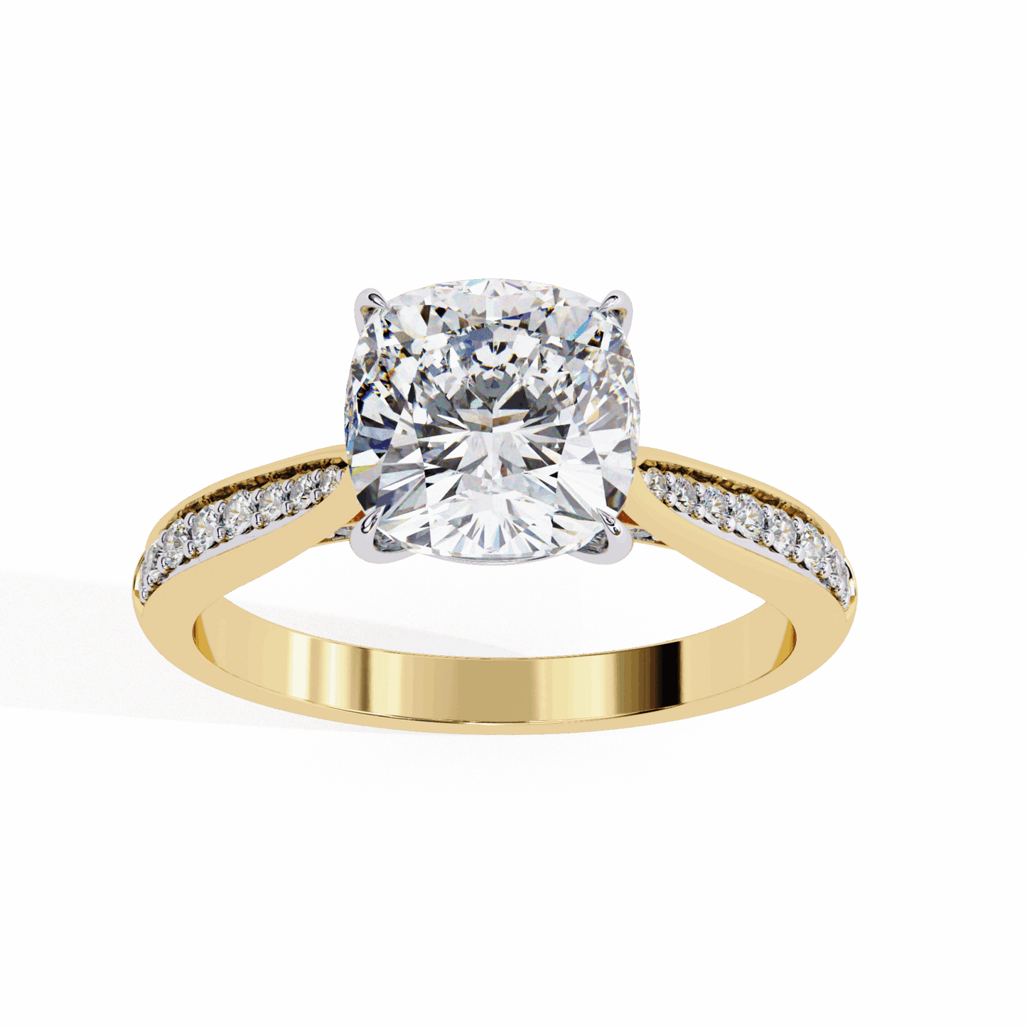 2 Carat Cushion True Love Solitaire Ring in Moissanite | House of Estara