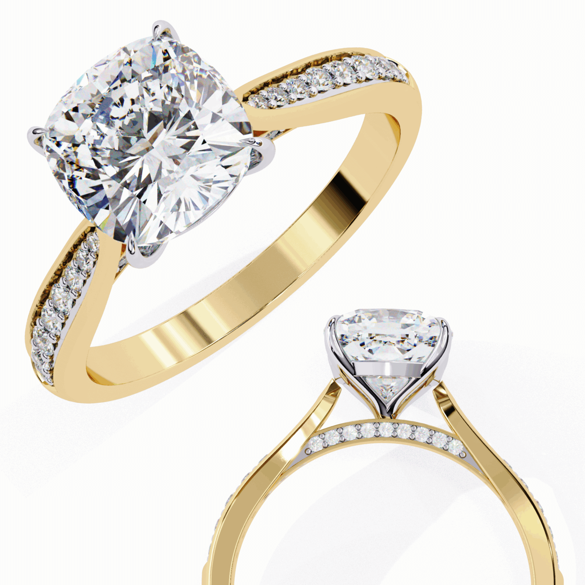 2 Carat Cushion True Love Solitaire Ring in Moissanite | House of Estara