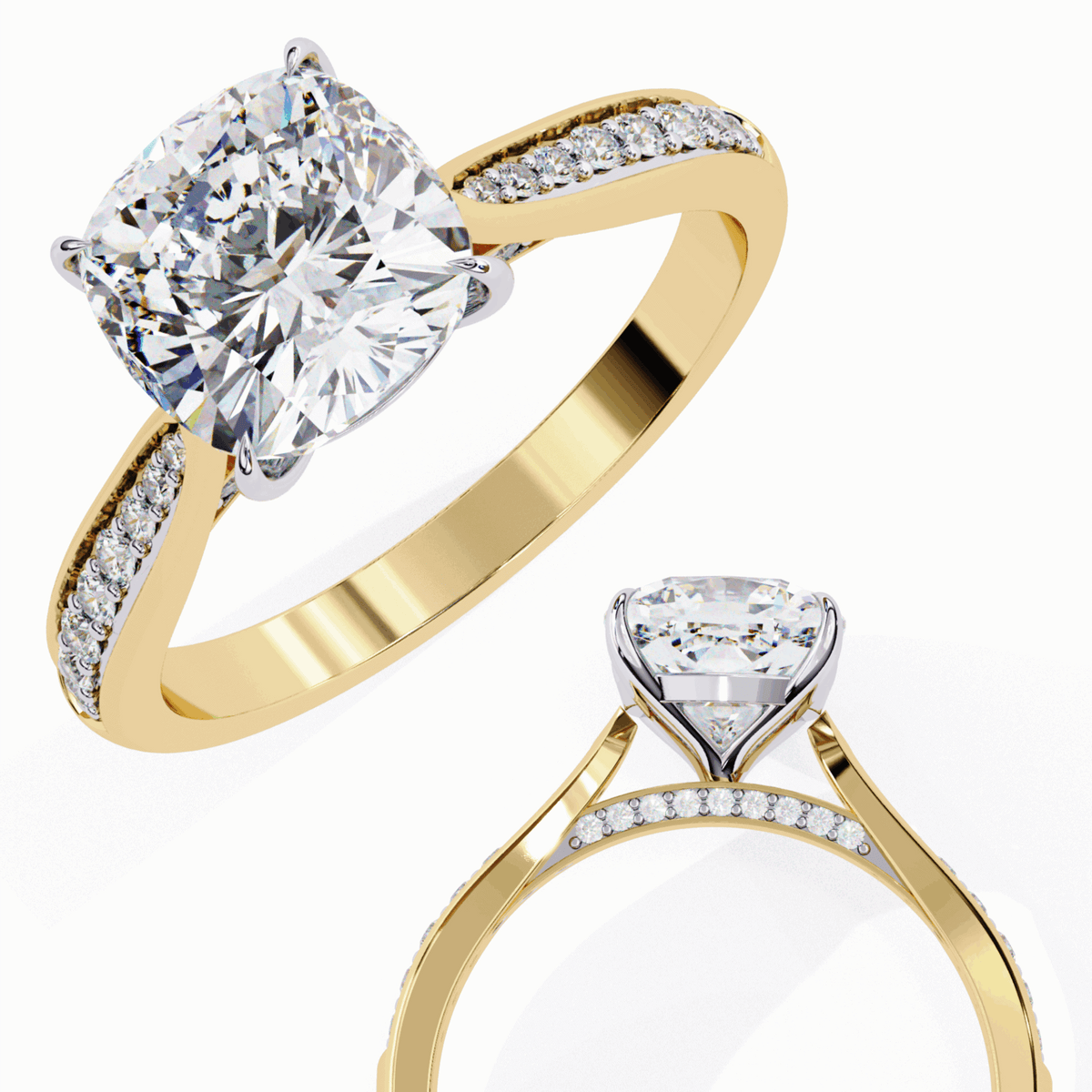 2 Carat Cushion True Love Solitaire Ring in Moissanite | House of Estara