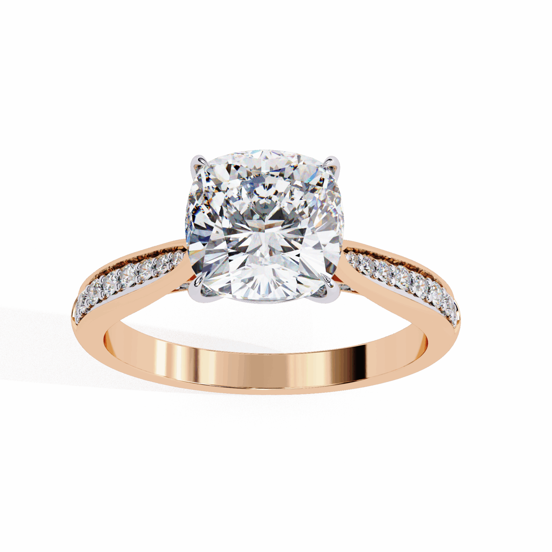 2 Carat Cushion True Love Solitaire Ring in Moissanite | House of Estara