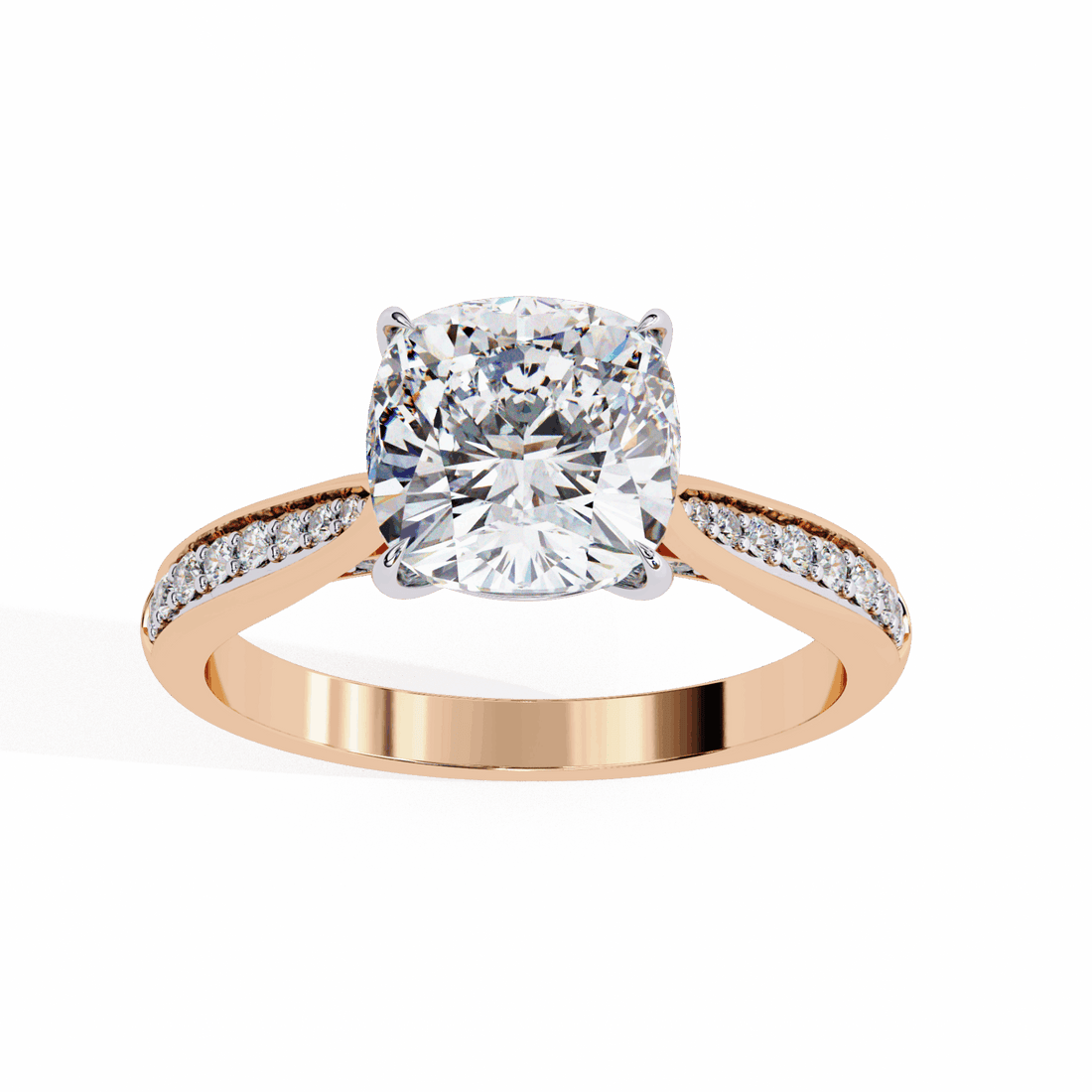 2 Carat Cushion True Love Solitaire Ring in Moissanite | House of Estara