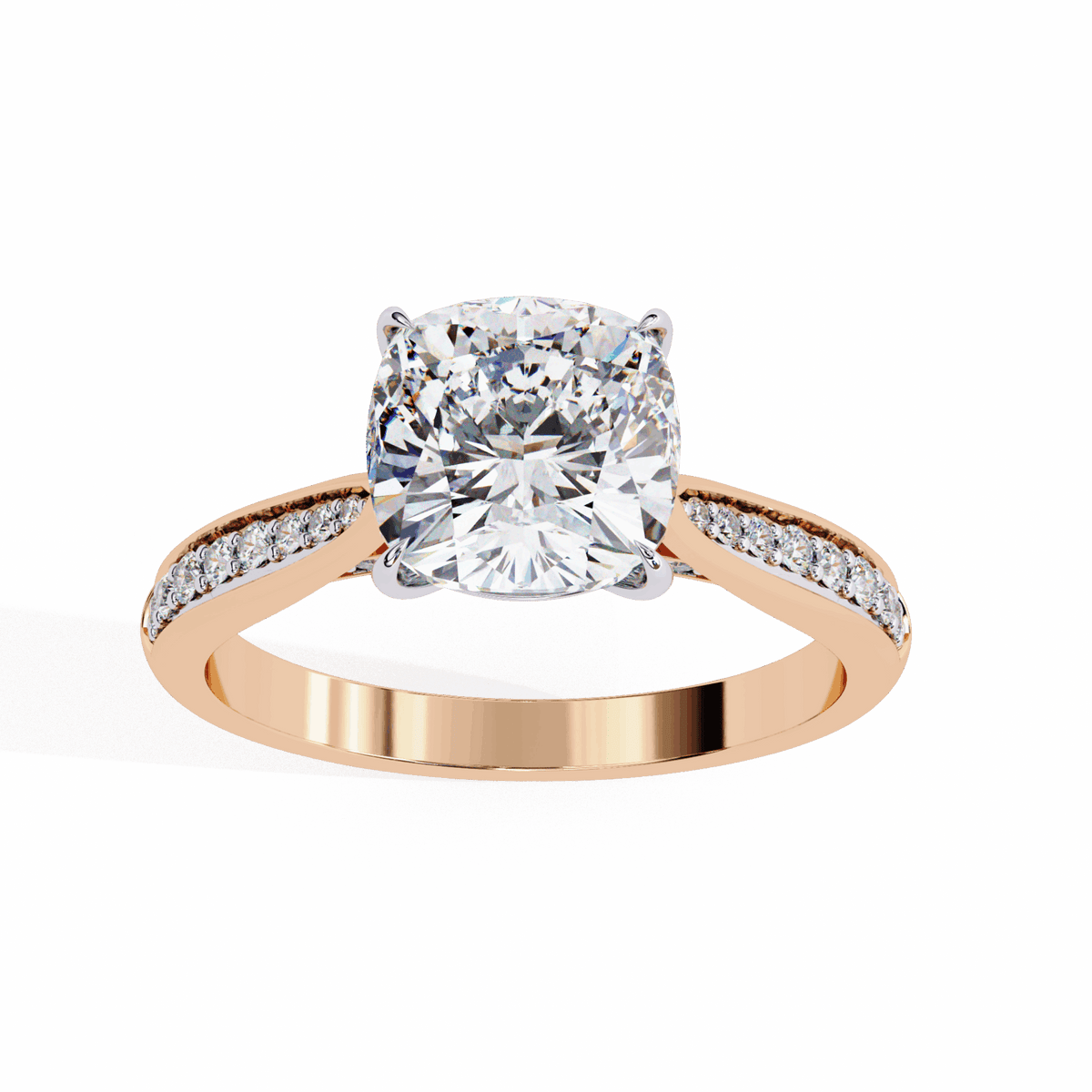 2 Carat Cushion True Love Solitaire Ring in Moissanite | House of Estara