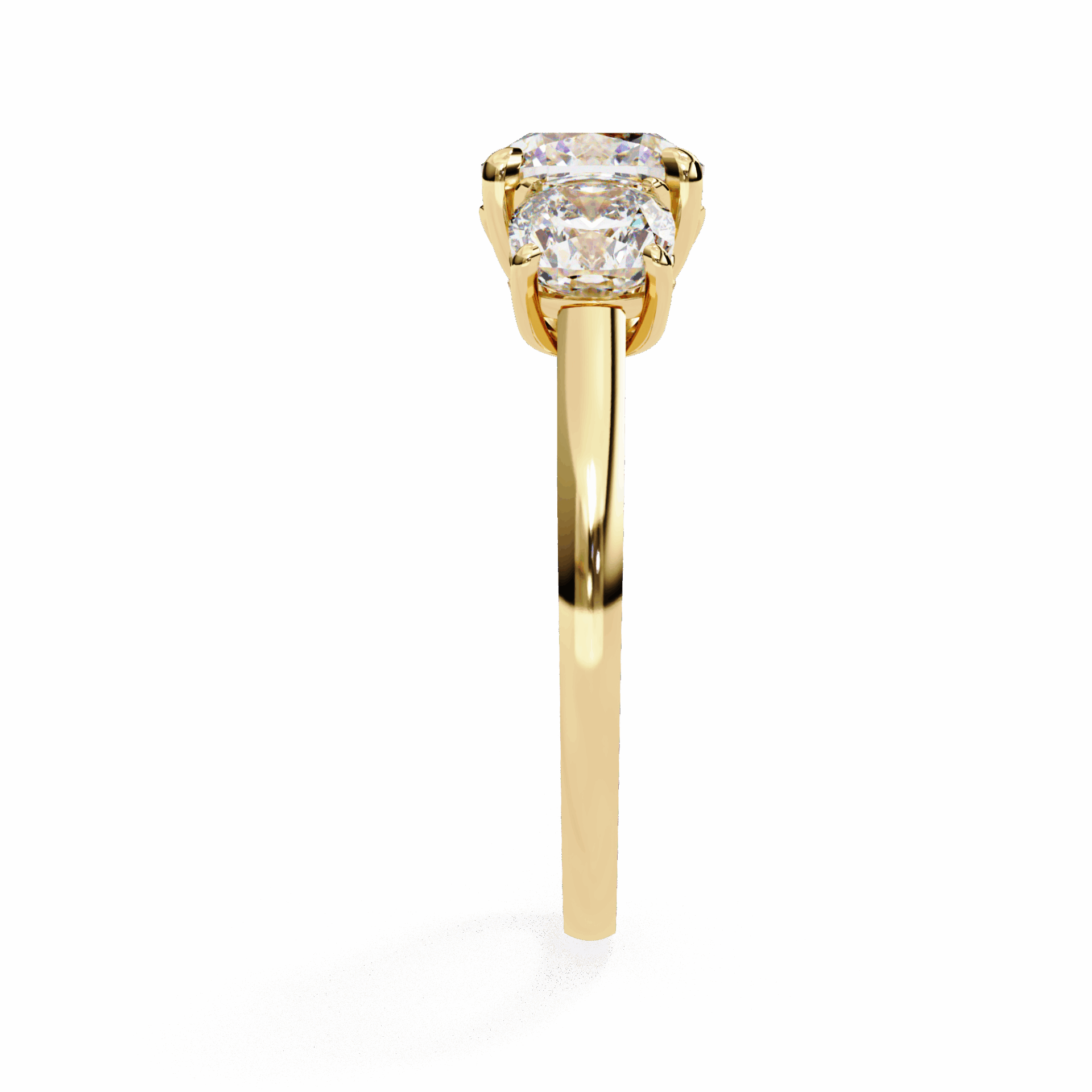 4 Carat Cushion Three Stone Solitaire Ring in Moissanite | House of Estara