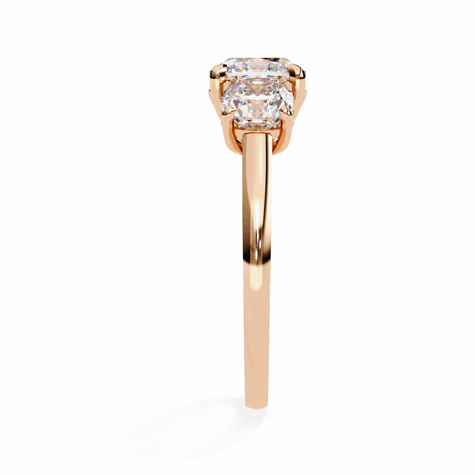 4 Carat Cushion Three Stone Solitaire Ring in Moissanite | House of Estara