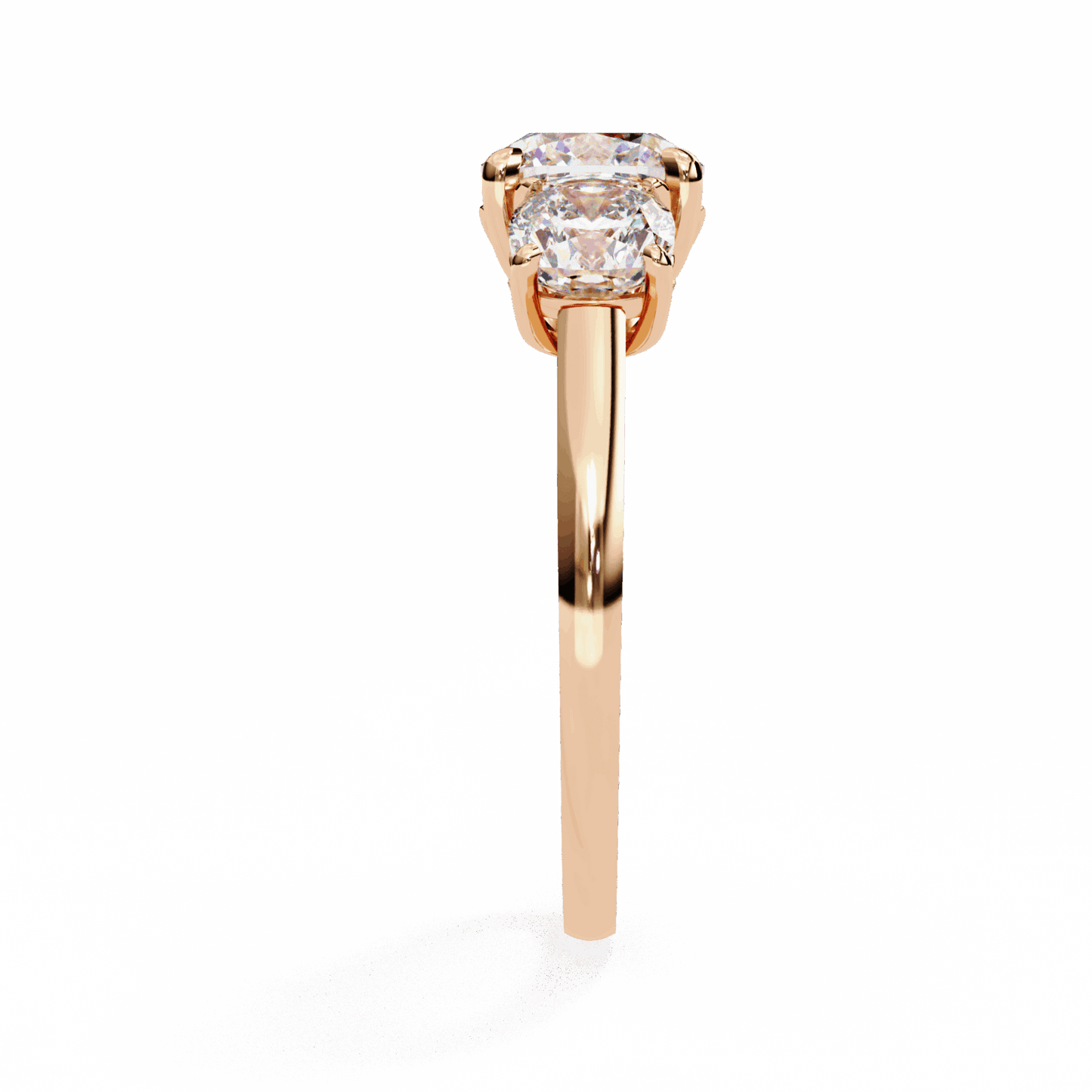 4 Carat Cushion Three Stone Solitaire Ring in Moissanite | House of Estara