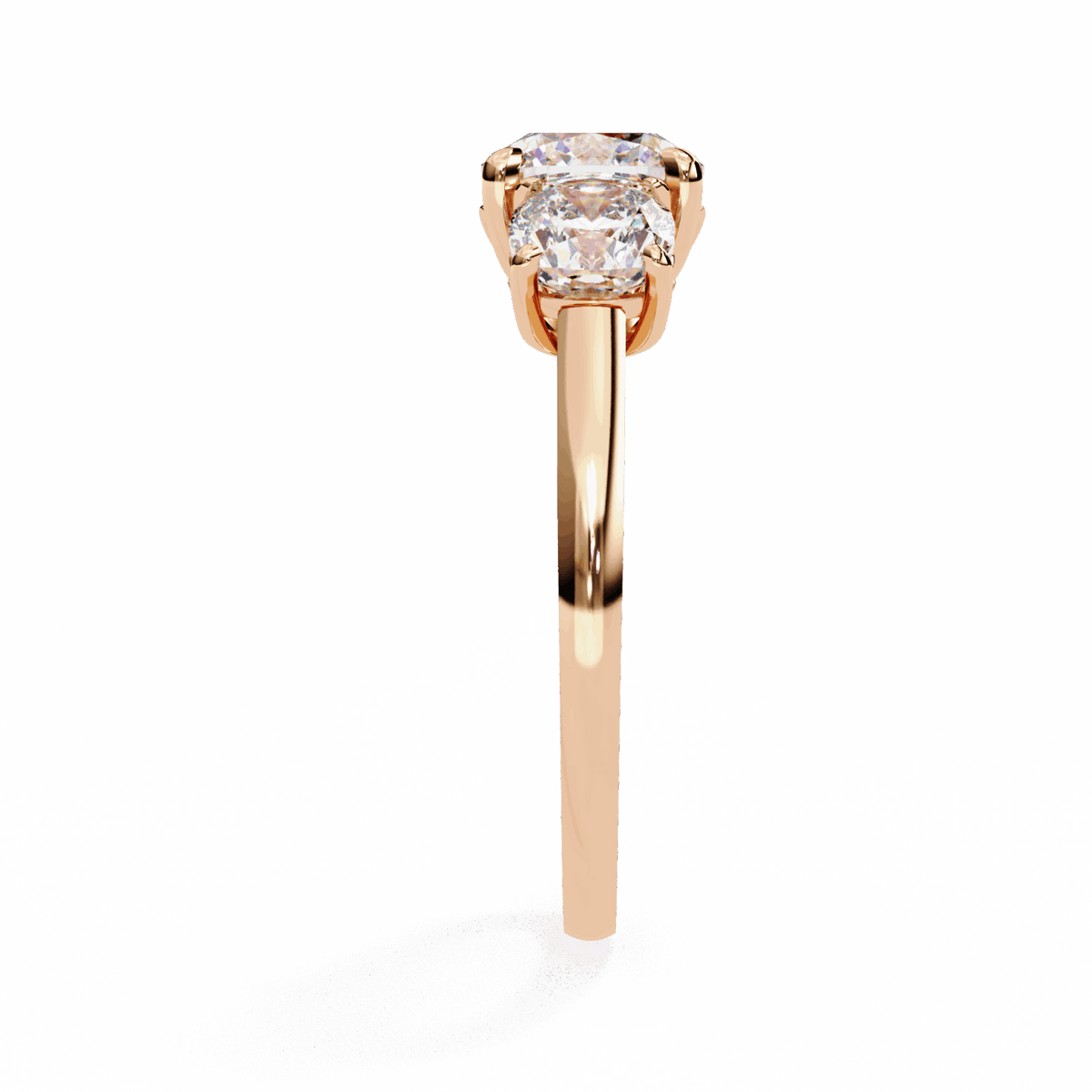4 Carat Cushion Three Stone Solitaire Ring in Moissanite | House of Estara