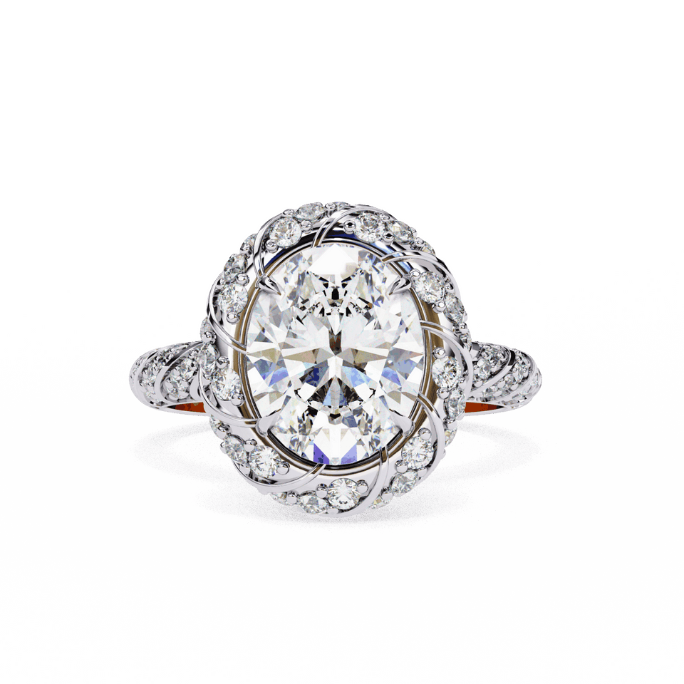 Oval Vintage Swirl Halo