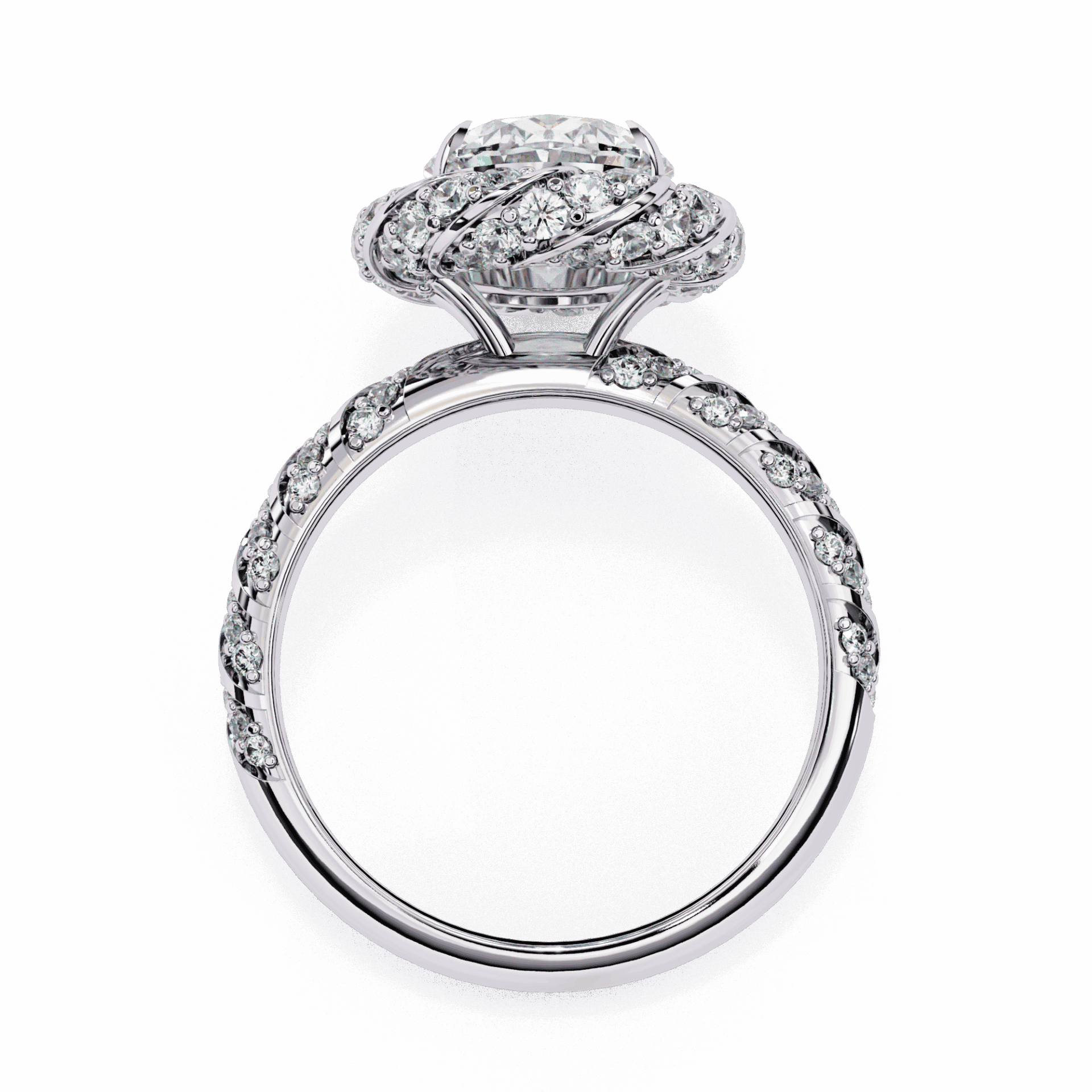 3.25 Carat Oval Halo Solitaire Ring in Moissanite | House of Estara