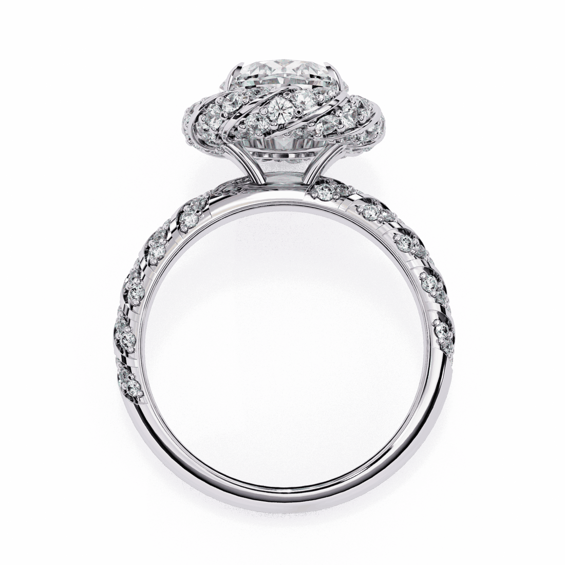 3.25 Carat Oval Halo Solitaire Ring in Moissanite | House of Estara