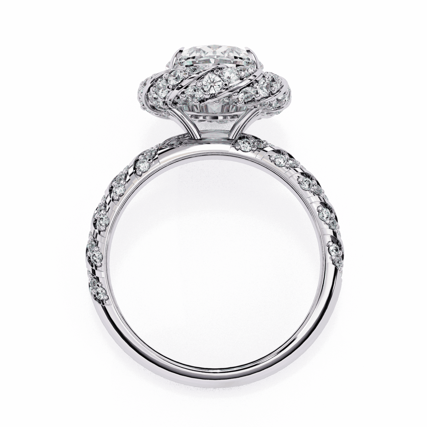 3.25 Carat Oval Halo Solitaire Ring in Moissanite | House of Estara