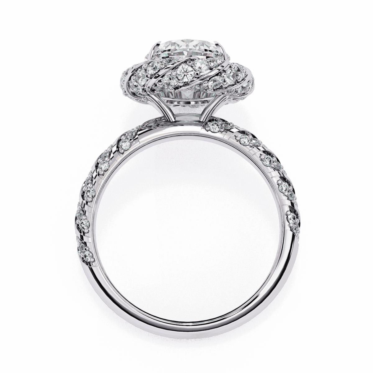 3.25 Carat Oval Halo Solitaire Ring in Moissanite | House of Estara