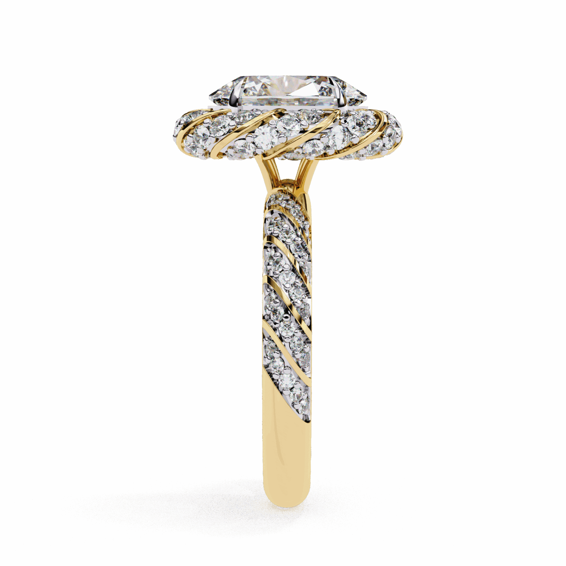 3.25 Carat Oval Halo Solitaire Ring in Moissanite | House of Estara